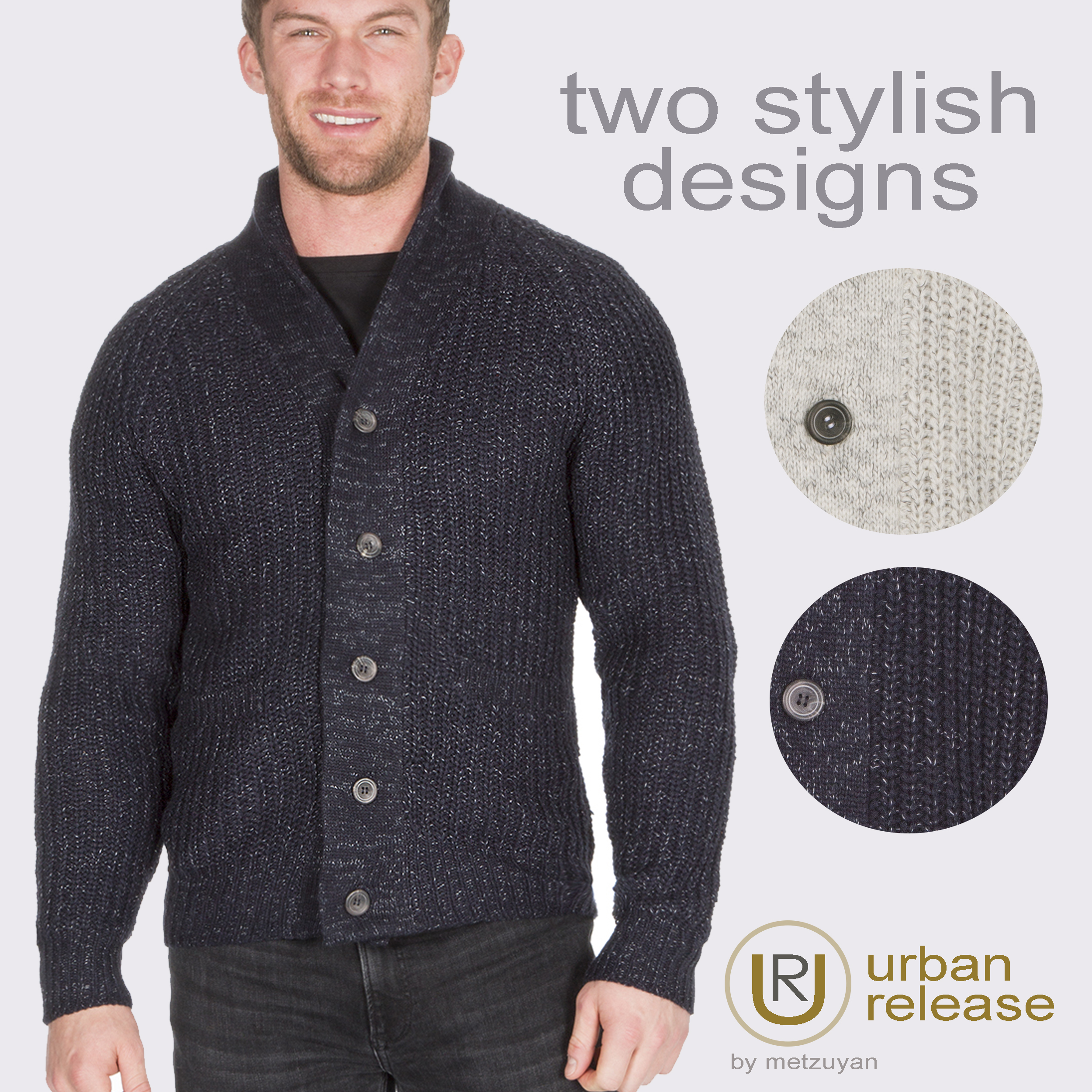 Mens Knitted Cardigan with Buttons 