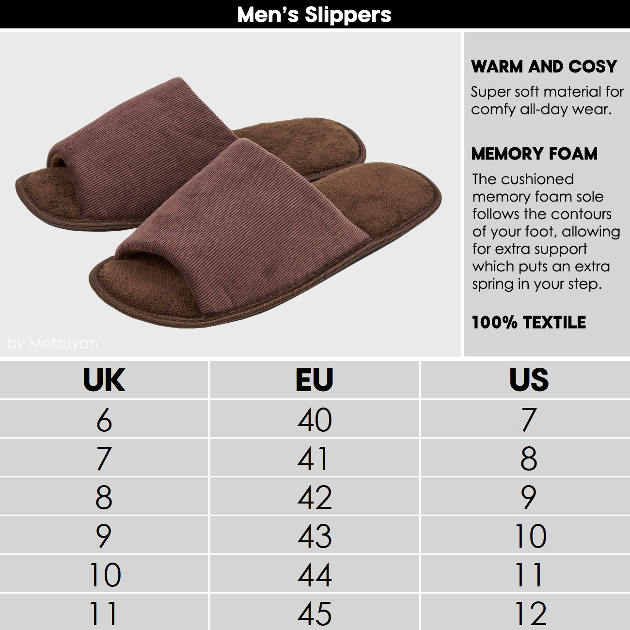 mens memory foam mule slippers