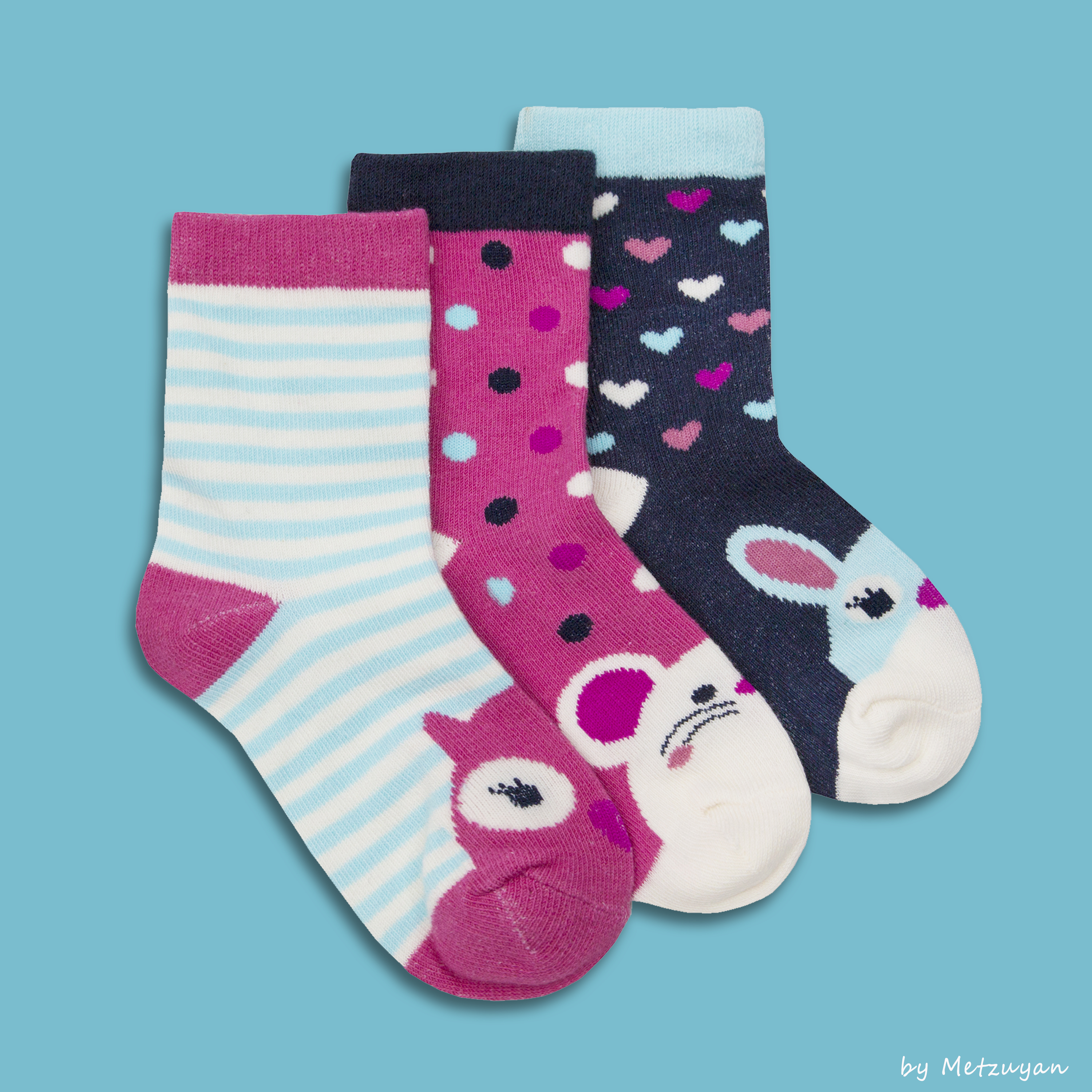 3 Pairs Girls Novelty Unicorn Character Soft Cotton Rich Ankle Socks Kids Gift 