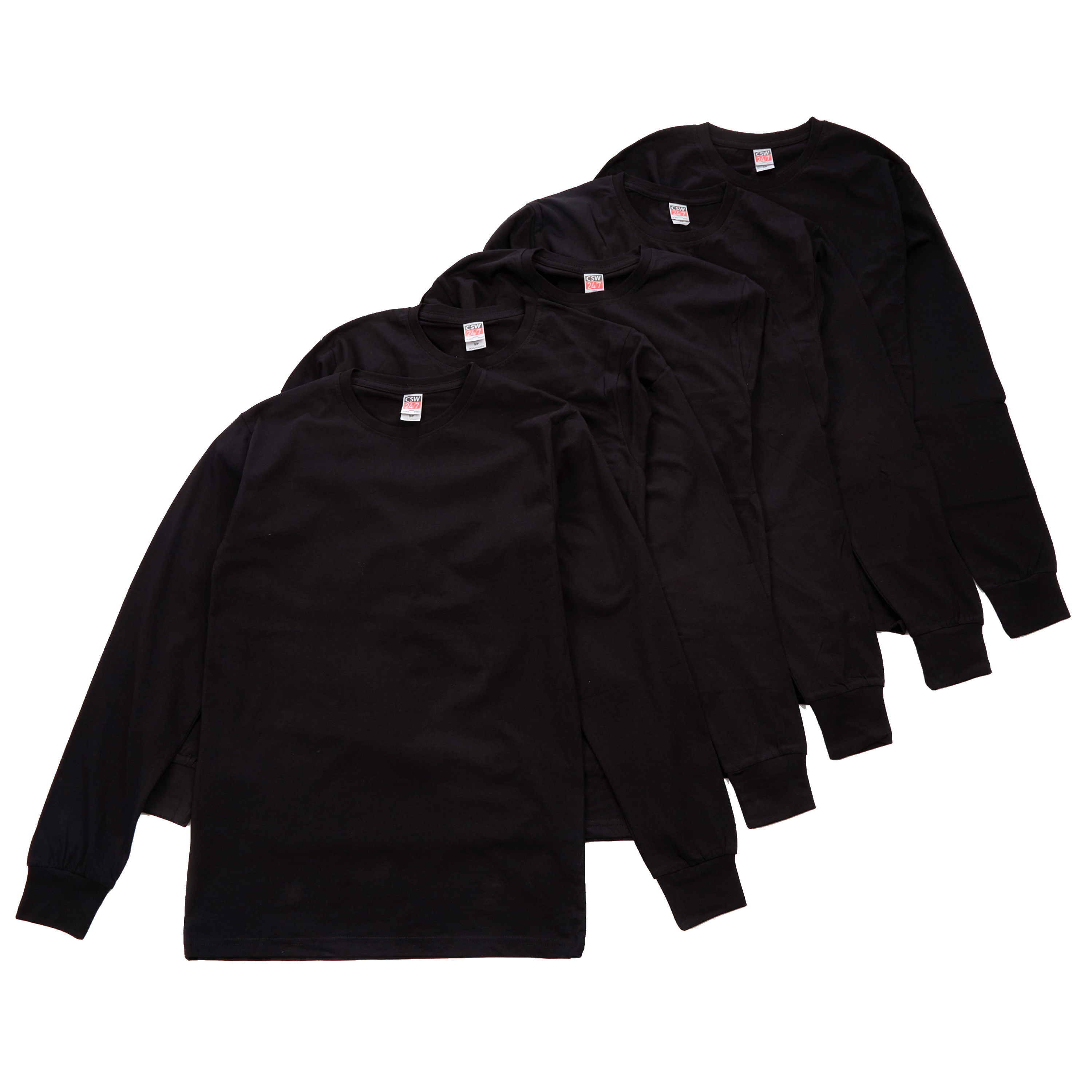 Mens 5 Pack Long Sleeved Top 100% Cotton T-shirt Multibuy Multipack Top S M L XL - Picture 17 of 21