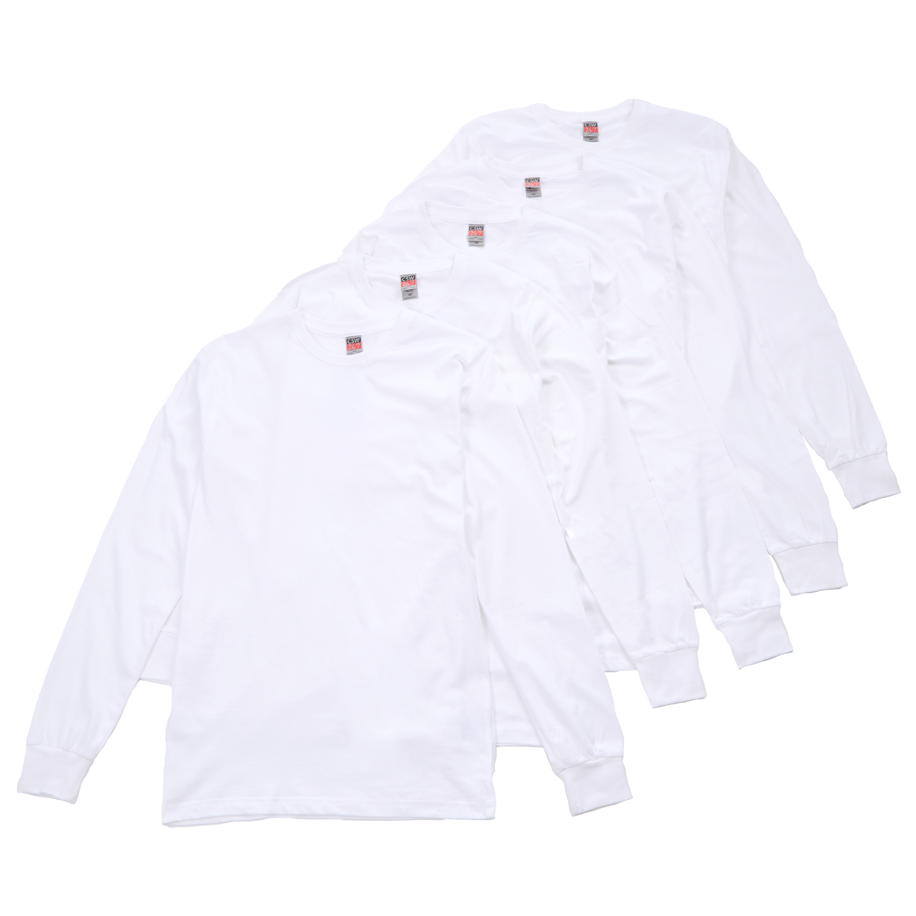Mens 5 Pack Long Sleeved Top 100% Cotton T-shirt Multibuy Multipack Top S M L XL - Picture 2 of 21