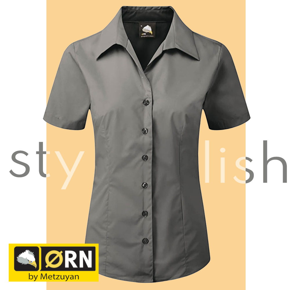 * Ladies Office Shirt Short Sleeve Classic Plain Basic Womens Formal