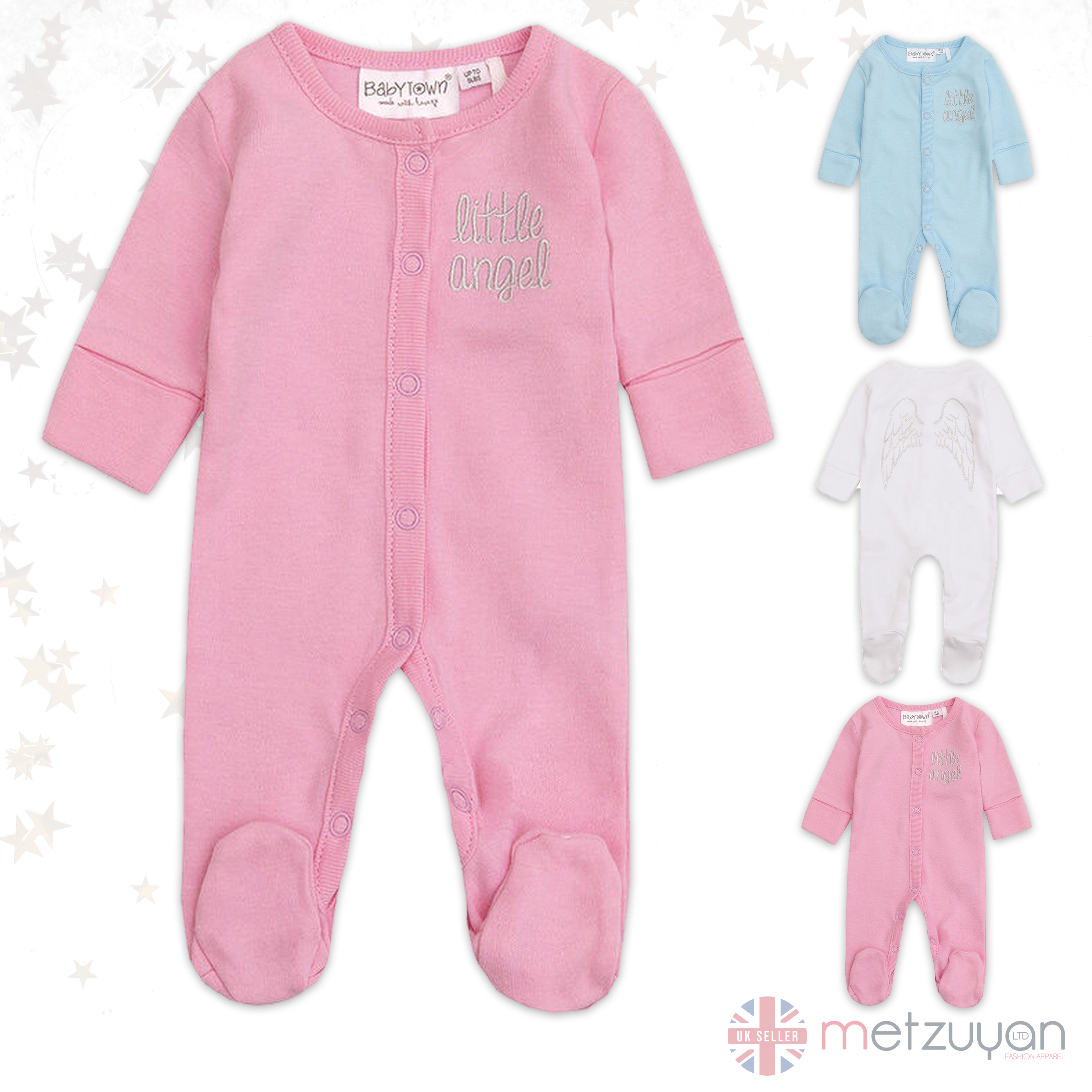 BabyPrem Baby Clothes 1 Premature Preemie Tiny Girls Cotton Sleepsuit Babygrow 