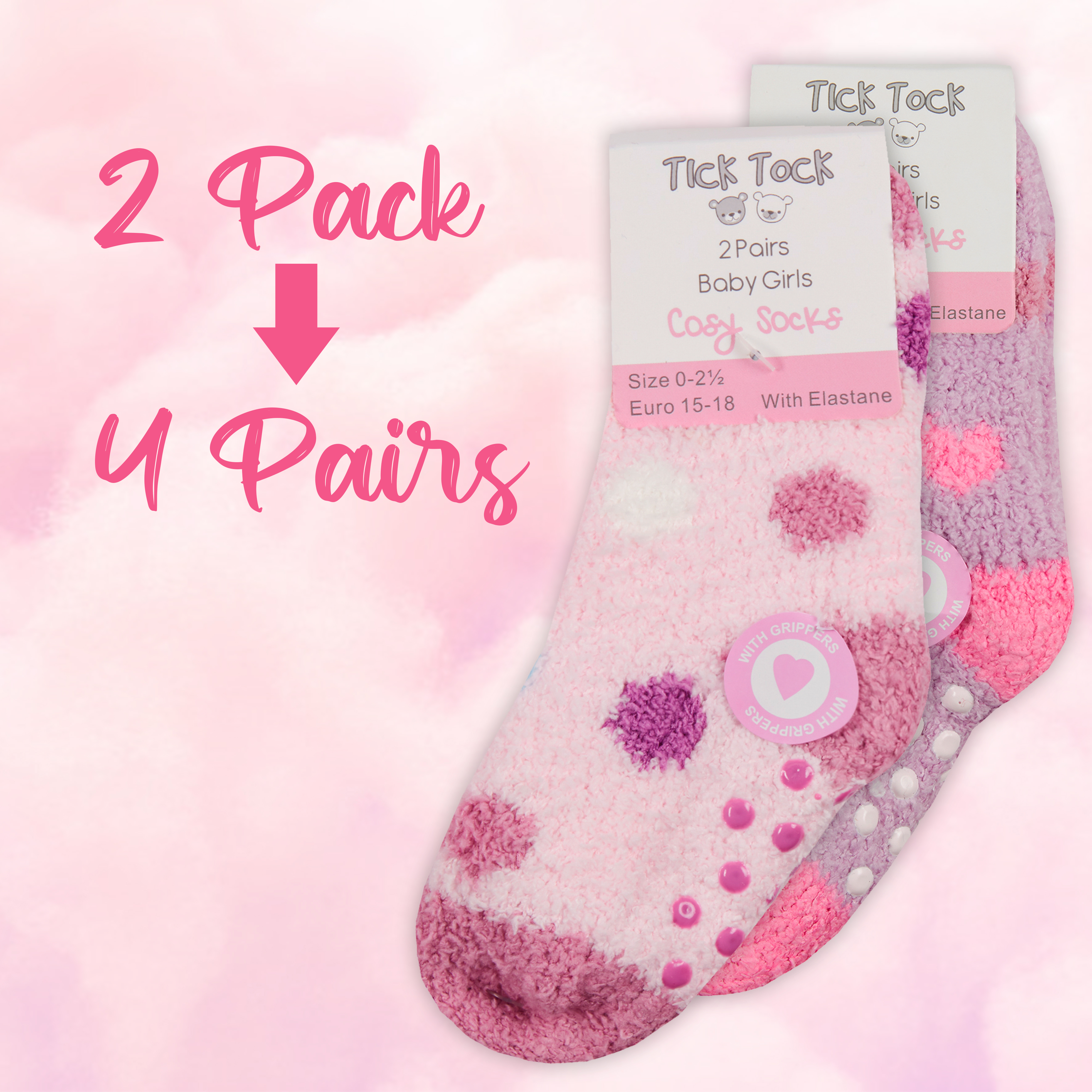 Baby Girls Newborn Cosy Fluffy Socks 4 Pairs Anti Slip Warm Winter Size 05.5 UK eBay