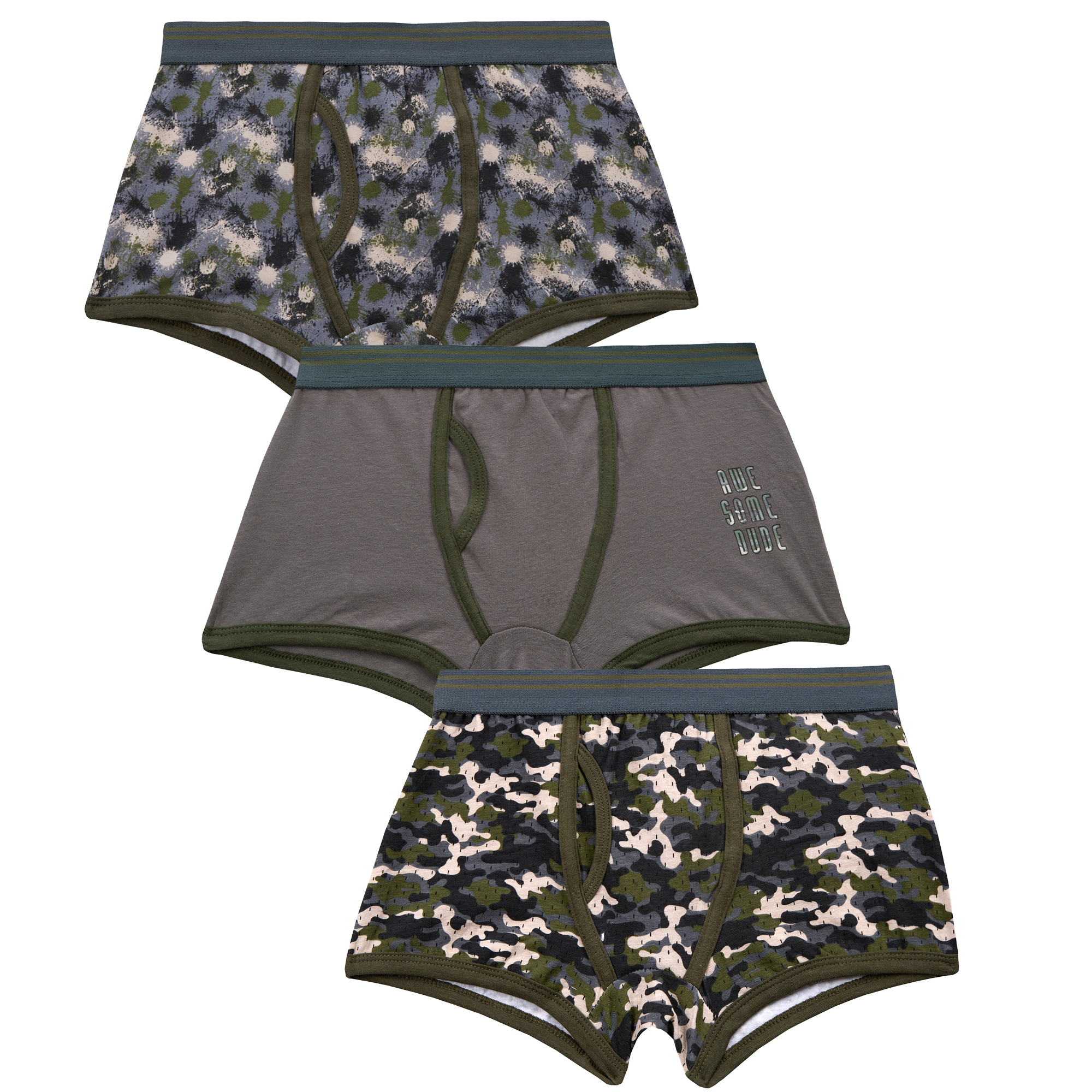Kids Boys 3 Pairs Underwear Trunks Cotton Rich Boxer Pants Camo Space 7-13 Years - Picture 14 of 19