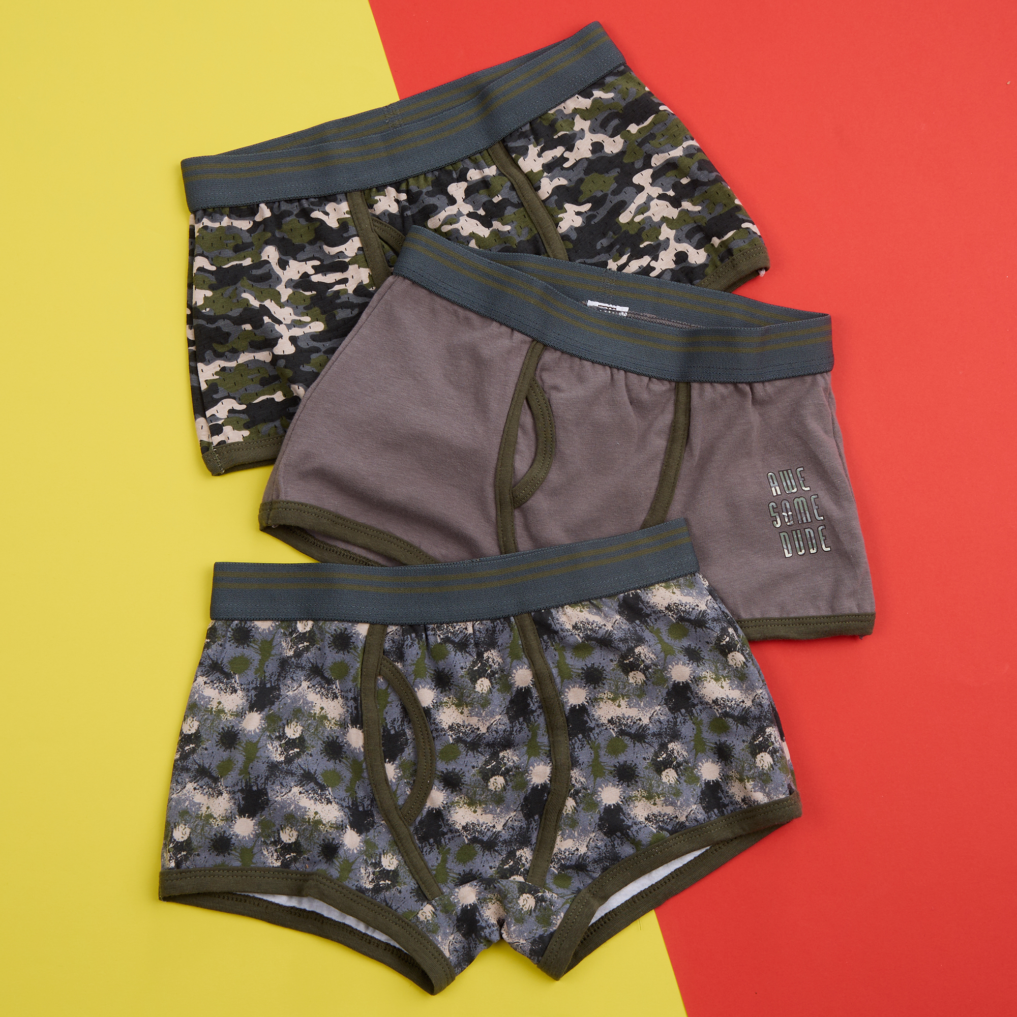 Kids Boys 3 Pairs Underwear Trunks Cotton Rich Boxer Pants Camo Space 7-13 Years - Picture 15 of 19
