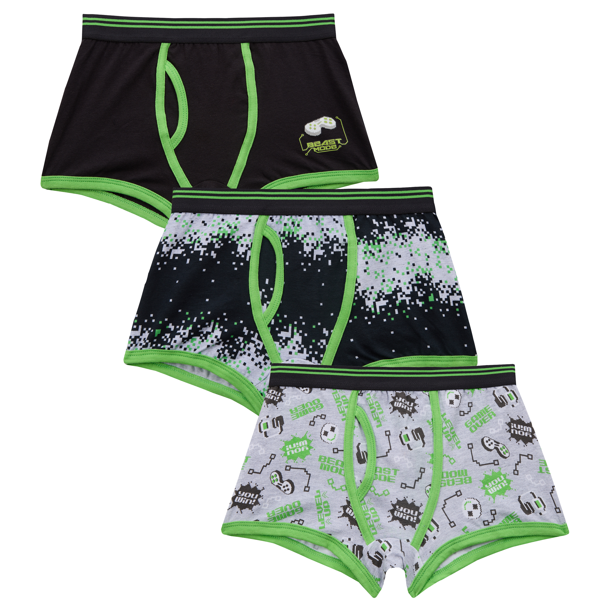 Kids Boys 3 Pairs Underwear Trunks Cotton Rich Boxer Pants Camo Space 7-13 Years - Picture 2 of 19