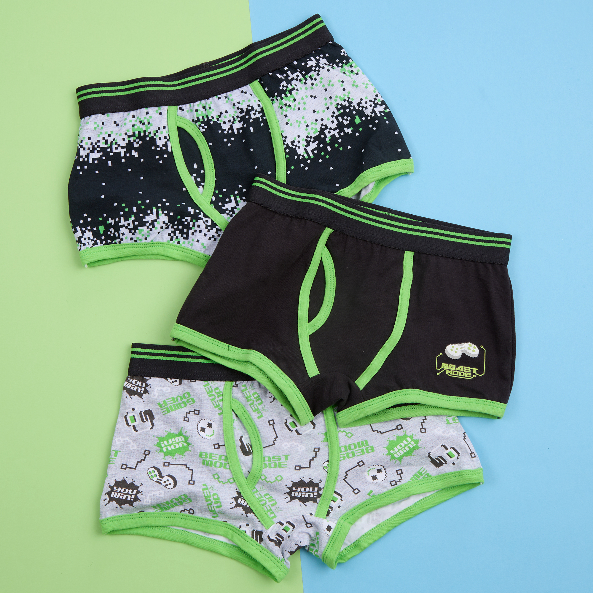 Kids Boys 3 Pairs Underwear Trunks Cotton Rich Boxer Pants Camo Space 7-13 Years - Picture 3 of 19