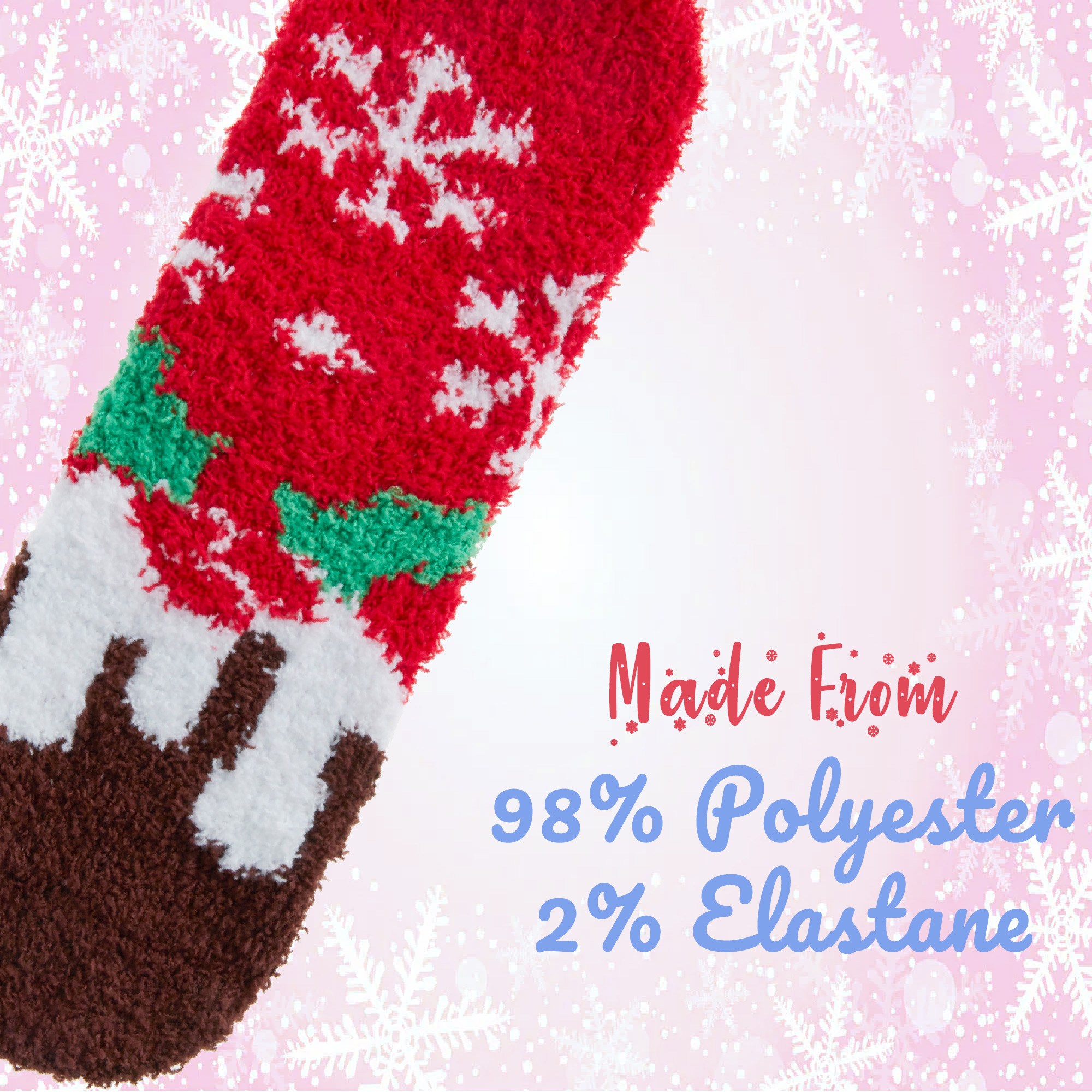 Kids Boys Girls Unisex Thermal Fluffy Bed Winter Socks Non Slip Christmas Print - Picture 14 of 18