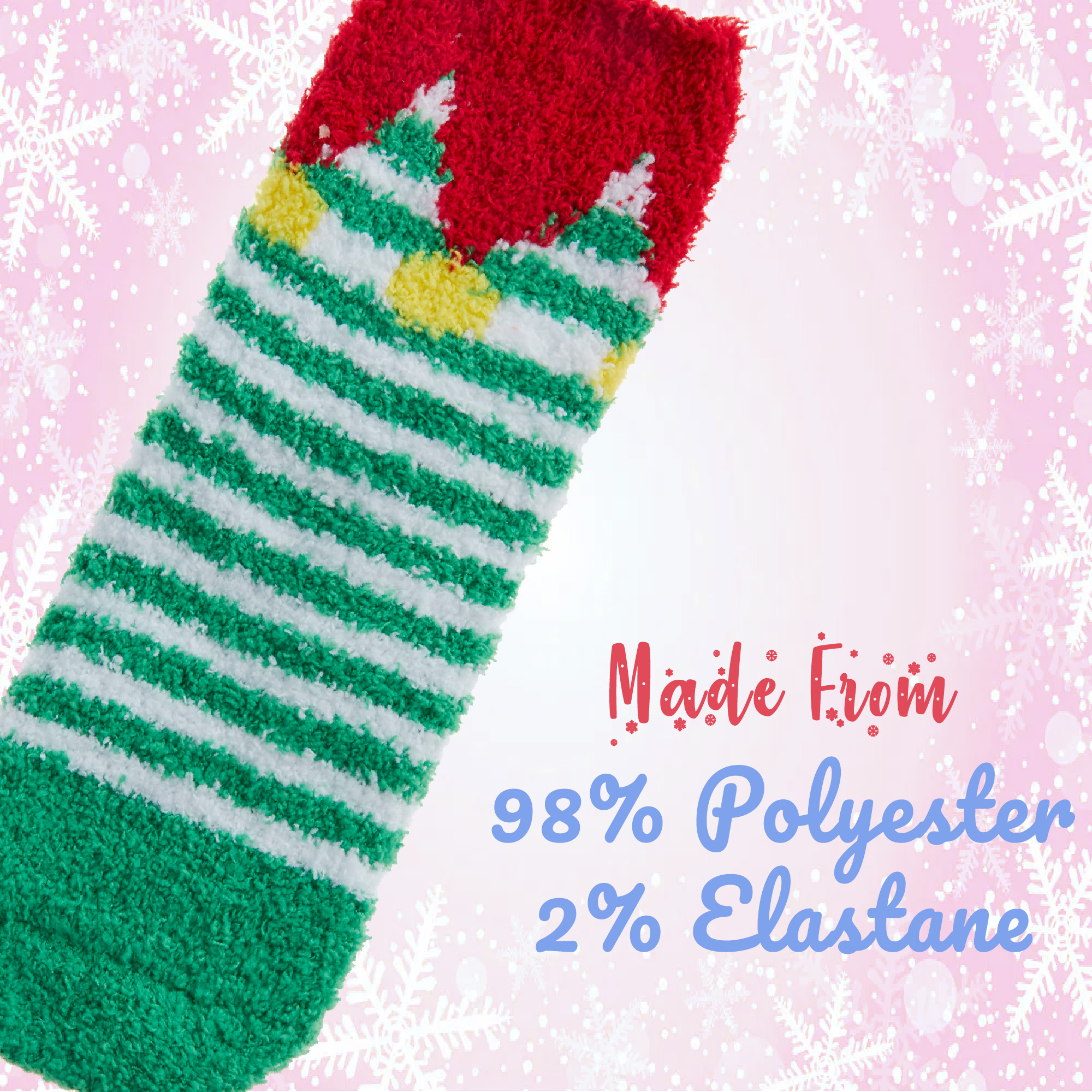 Kids Boys Girls Unisex Thermal Fluffy Bed Winter Socks Non Slip Christmas Print - Picture 10 of 18