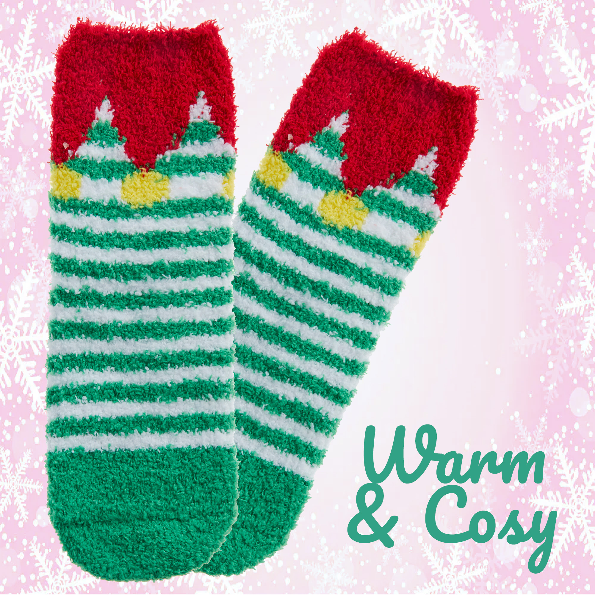 Kids Boys Girls Unisex Thermal Fluffy Bed Winter Socks Non Slip Christmas Print - Picture 7 of 18