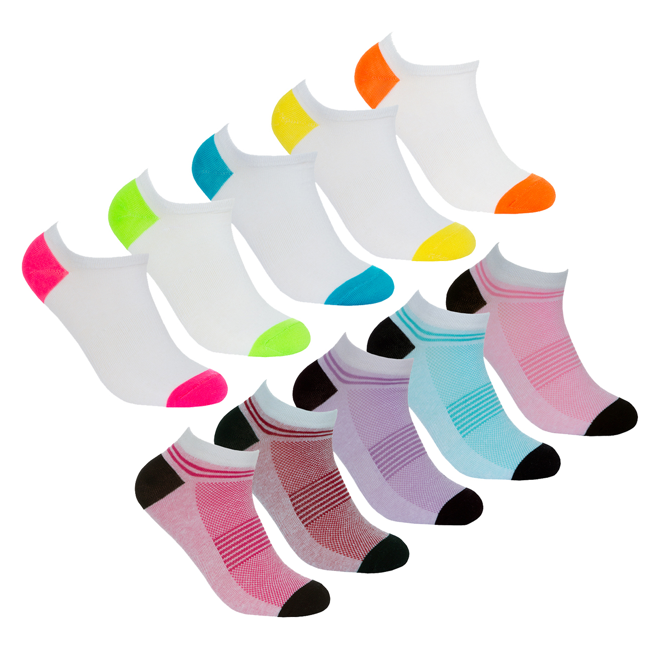 Ladies 5-10 pairs Socks Sports Trainer Gym Everyday Active Activewear Ankle Liners