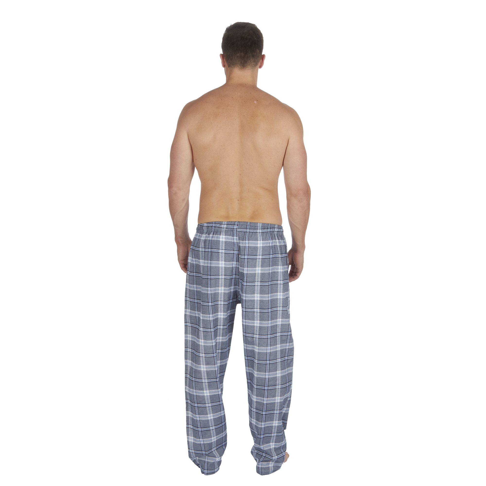 Men's Woven Lounge Bed Pants Pyjama Bottoms Checked Trousers Twill PJ S