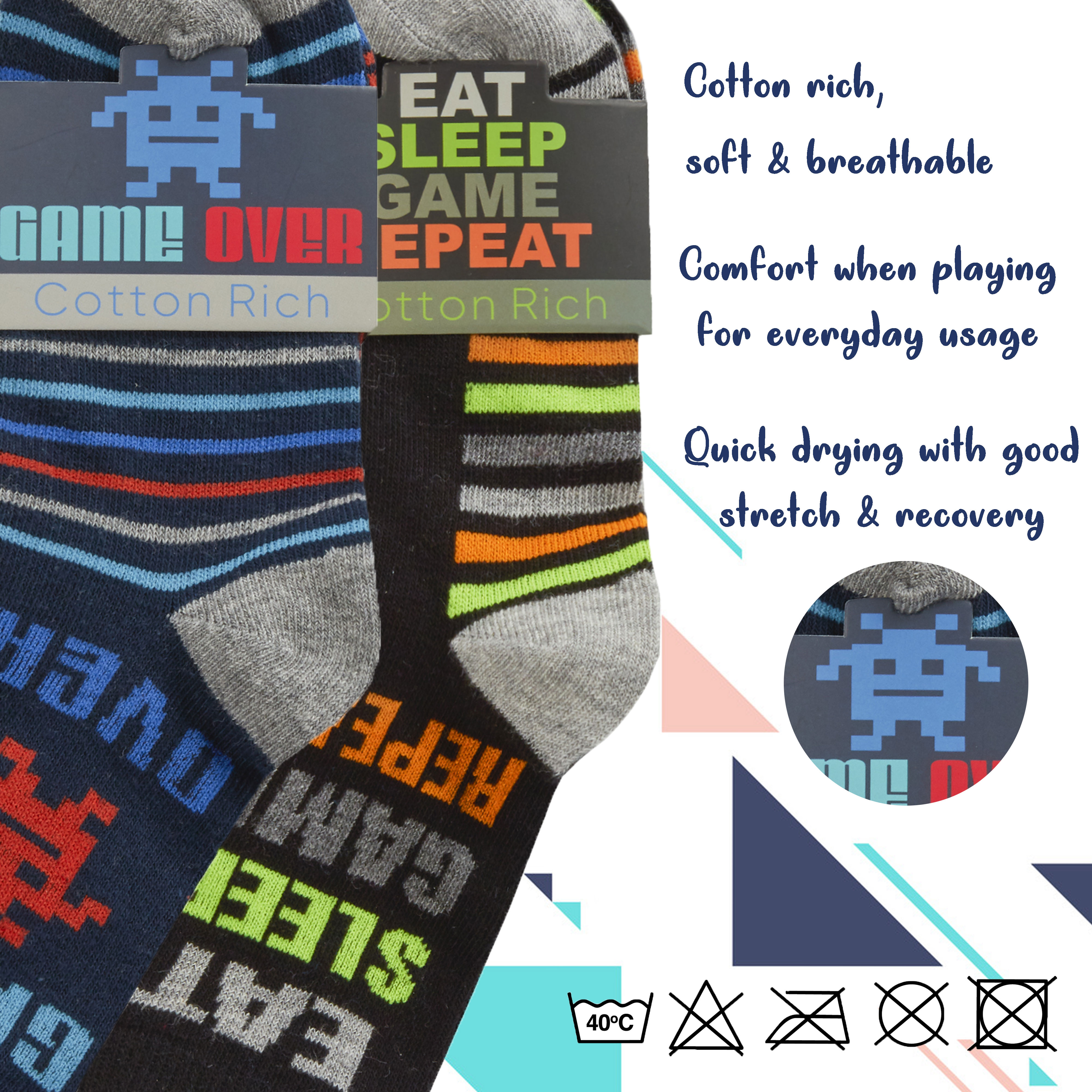 6 Pairs Boys Cotton Rich Novelty Funky Cartoon School Everyday Multipack Socks - Picture 21 of 46