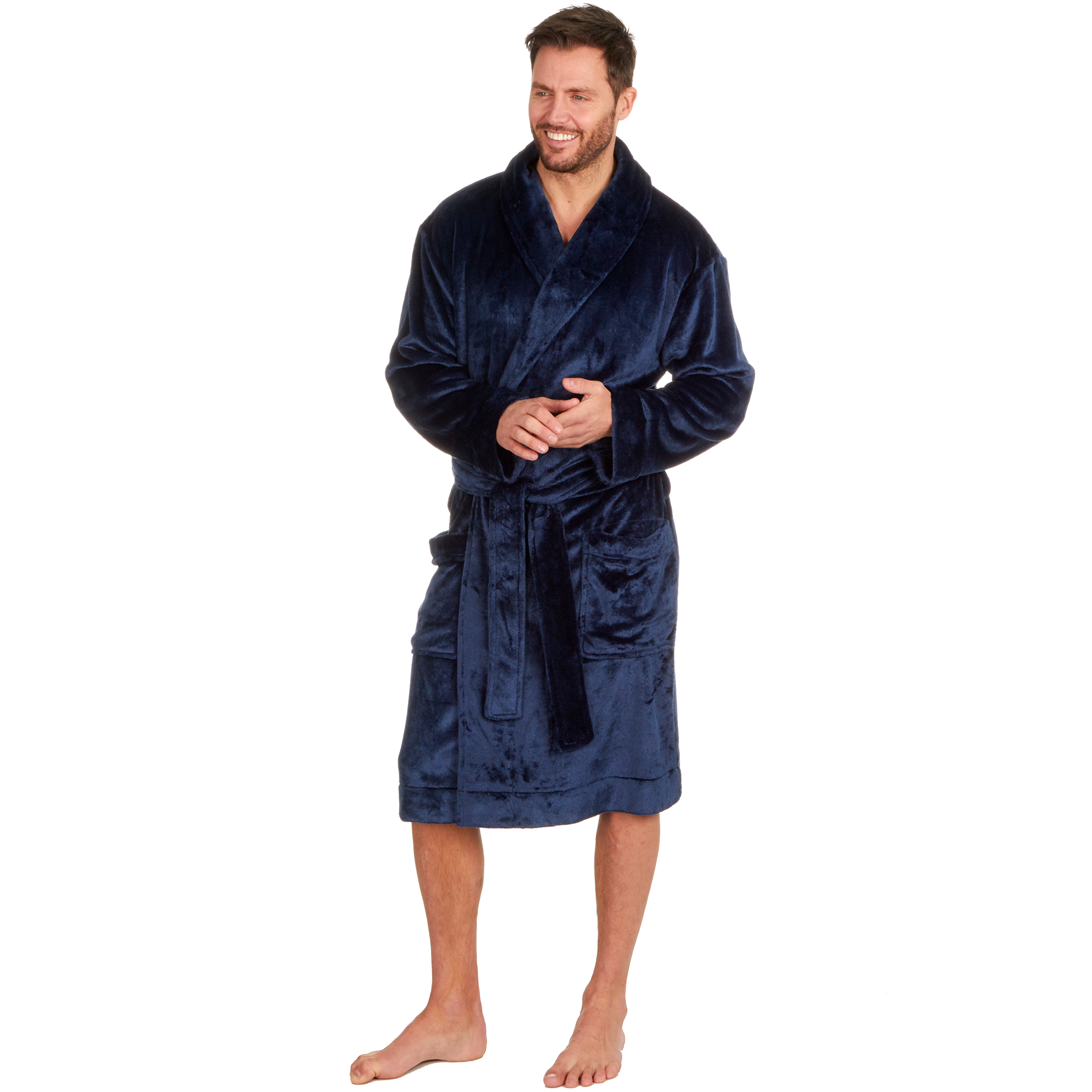 Mens Dressing Gowns Robes Medium Large XL XXL 3XL 4XL 5XL Fleece Shawl ...