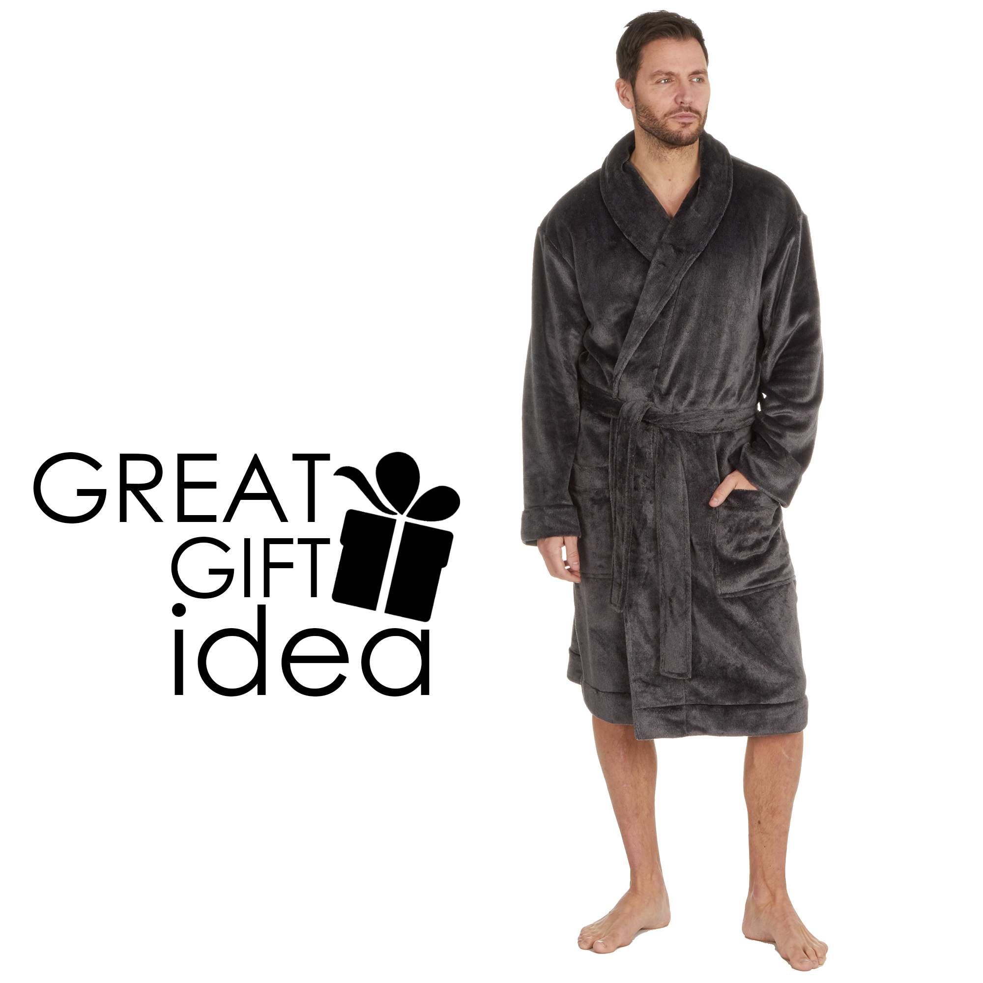 Mens Dressing Gowns Robes Medium Large XL XXL 3XL 4XL 5XL Fleece Shawl Collar UK eBay
