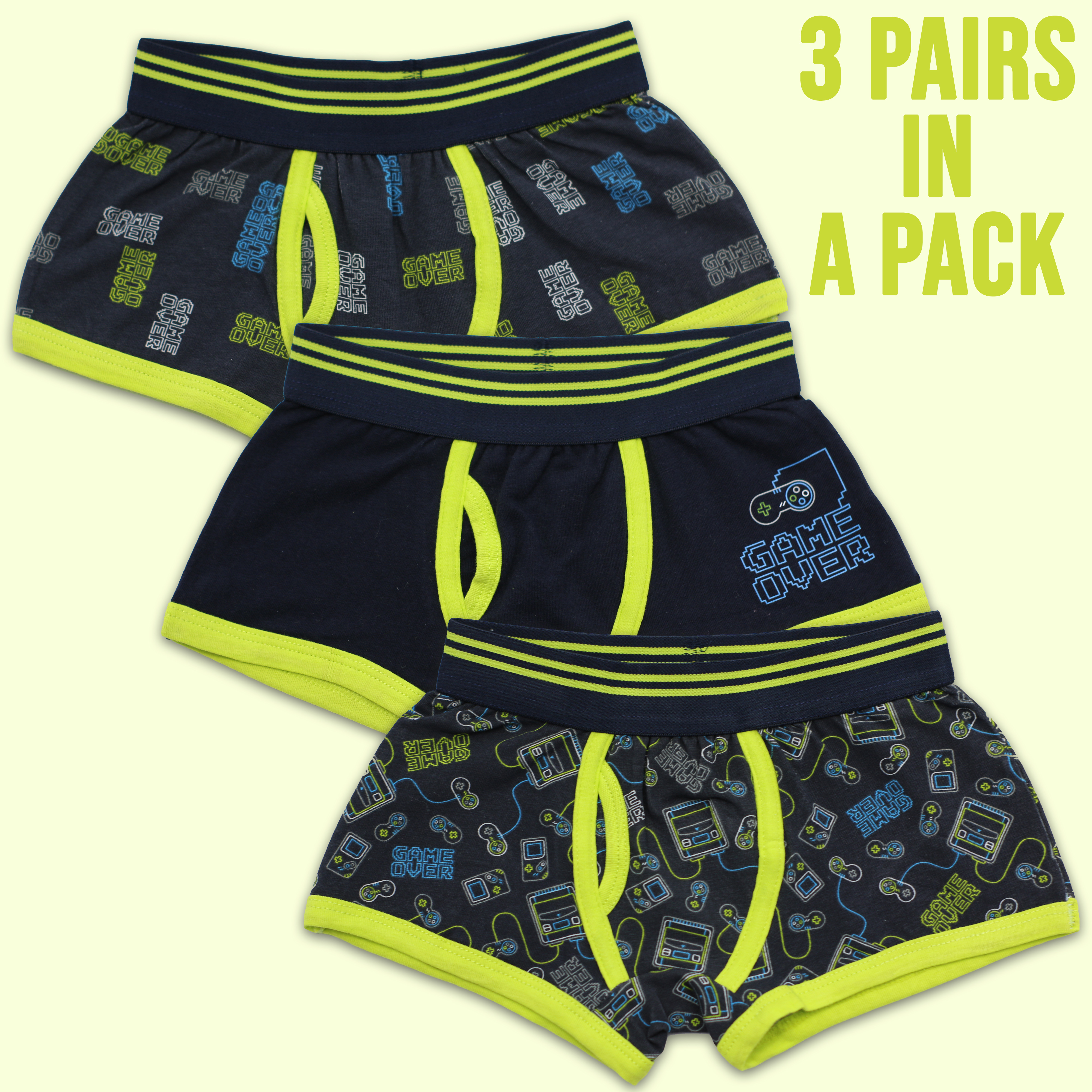 Boys 3 Pack Boxers Pants Kids Cotton Rich Underwear 3 PACK Brief Shorts Age 2-13 