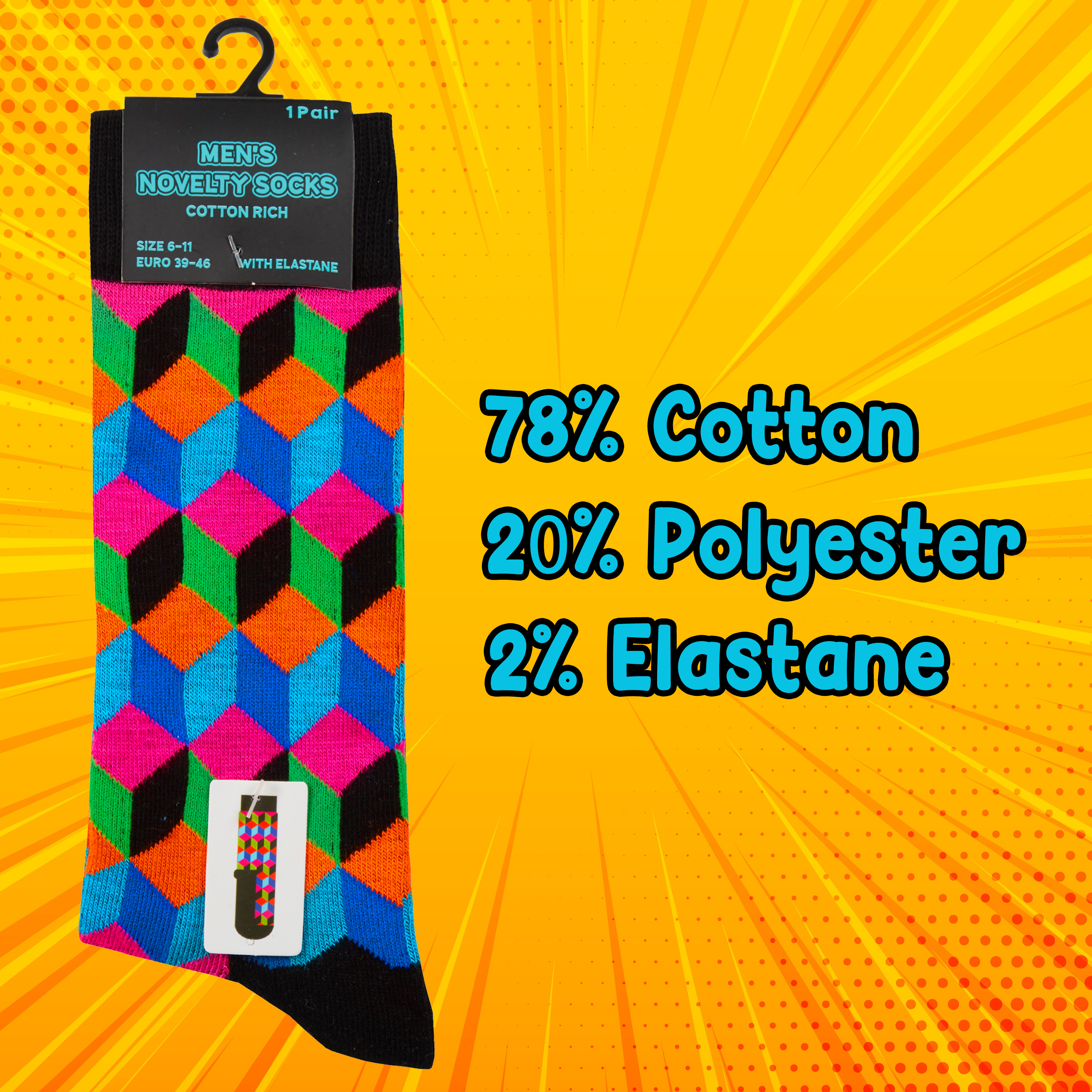 Mens Funky Socks Crew Mid Calf Novelty Cartoon Funny Cotton Rich Gift Present UK - Picture 13 of 25