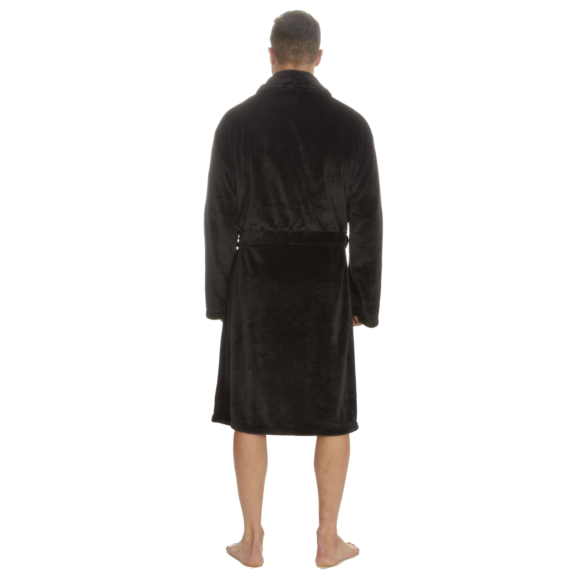 Mens Super Soft Hooded Tartan Checked Bath Robe Dressing Gown with Pockets M-5XL - Picture 55 of 172