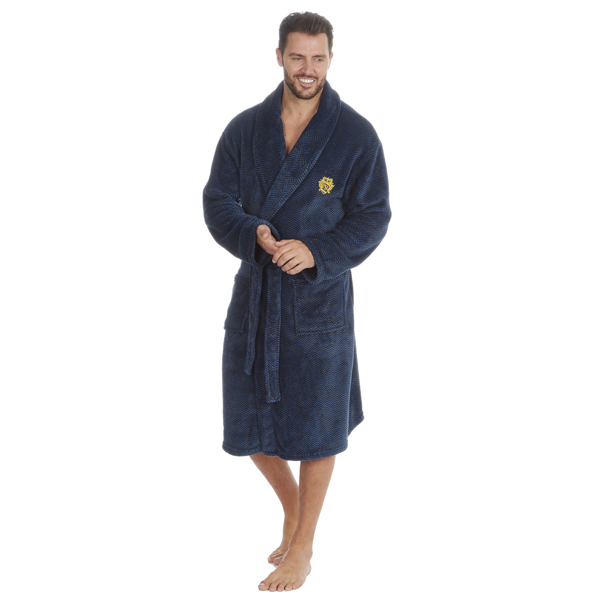 Mens Super Soft Hooded Tartan Checked Bath Robe Dressing Gown with Pockets M-5XL - Picture 105 of 172