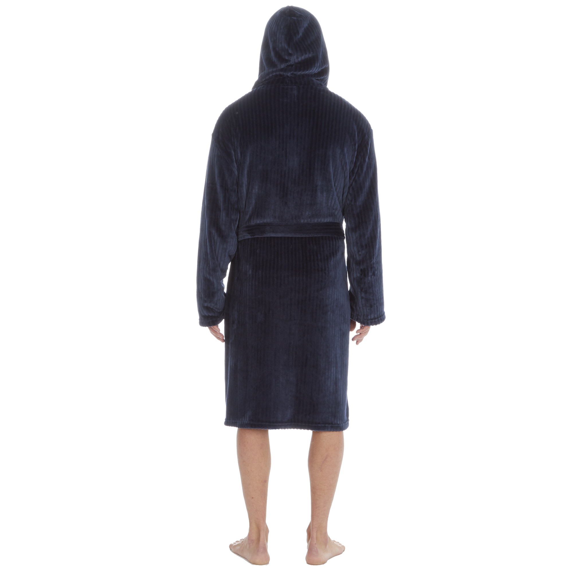 Mens Super Soft Hooded Tartan Checked Bath Robe Dressing Gown with Pockets M-5XL - Picture 35 of 172