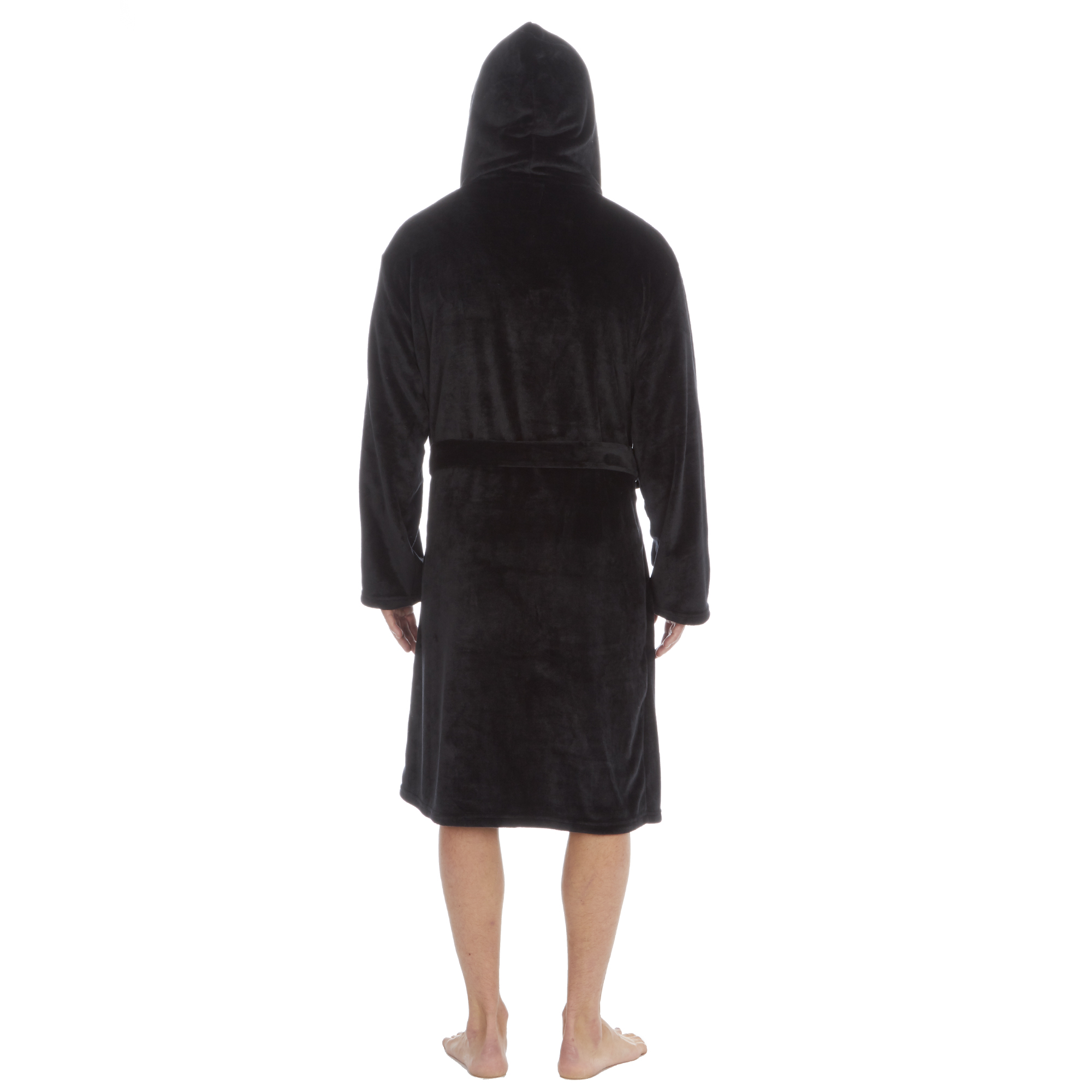 Mens Super Soft Hooded Tartan Checked Bath Robe Dressing Gown with Pockets M-5XL - Picture 127 of 172