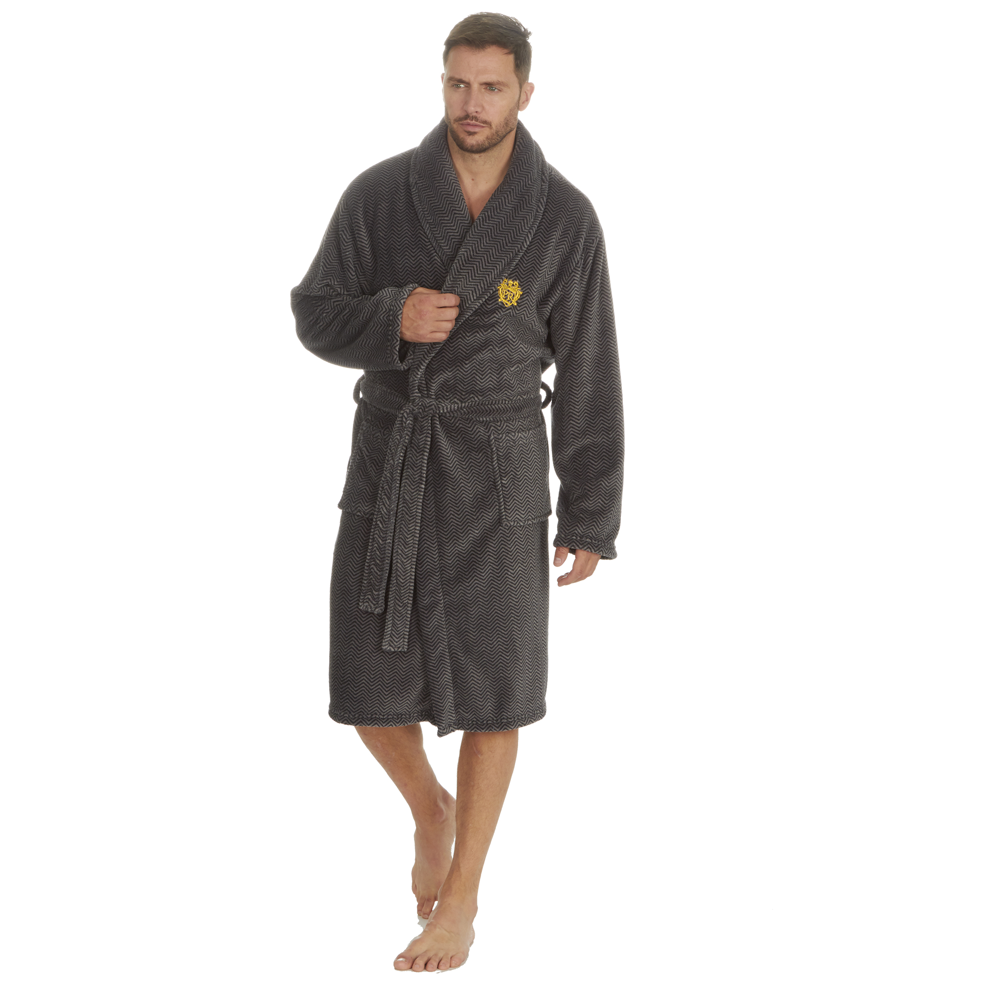 Mens Super Soft Hooded Tartan Checked Bath Robe Dressing Gown with Pockets M-5XL - Picture 75 of 172
