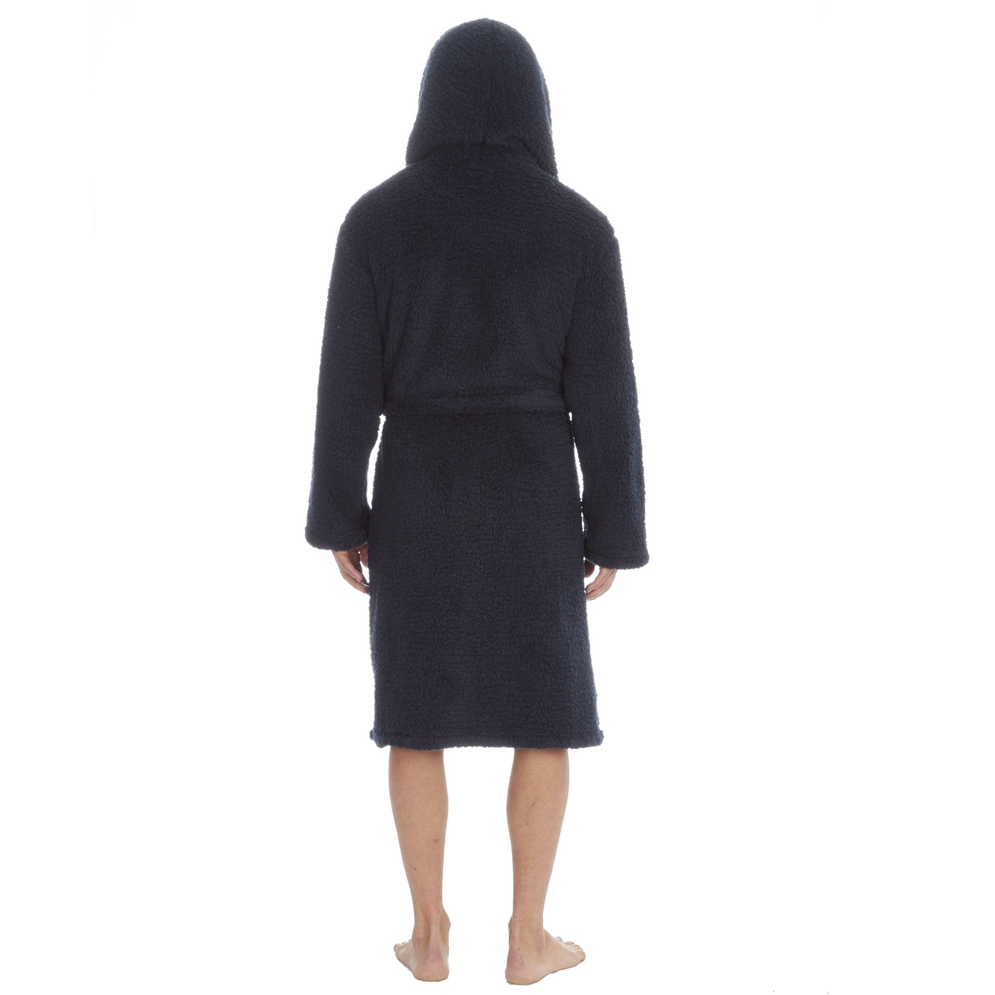 Mens Super Soft Hooded Tartan Checked Bath Robe Dressing Gown with Pockets M-5XL - Picture 20 of 172