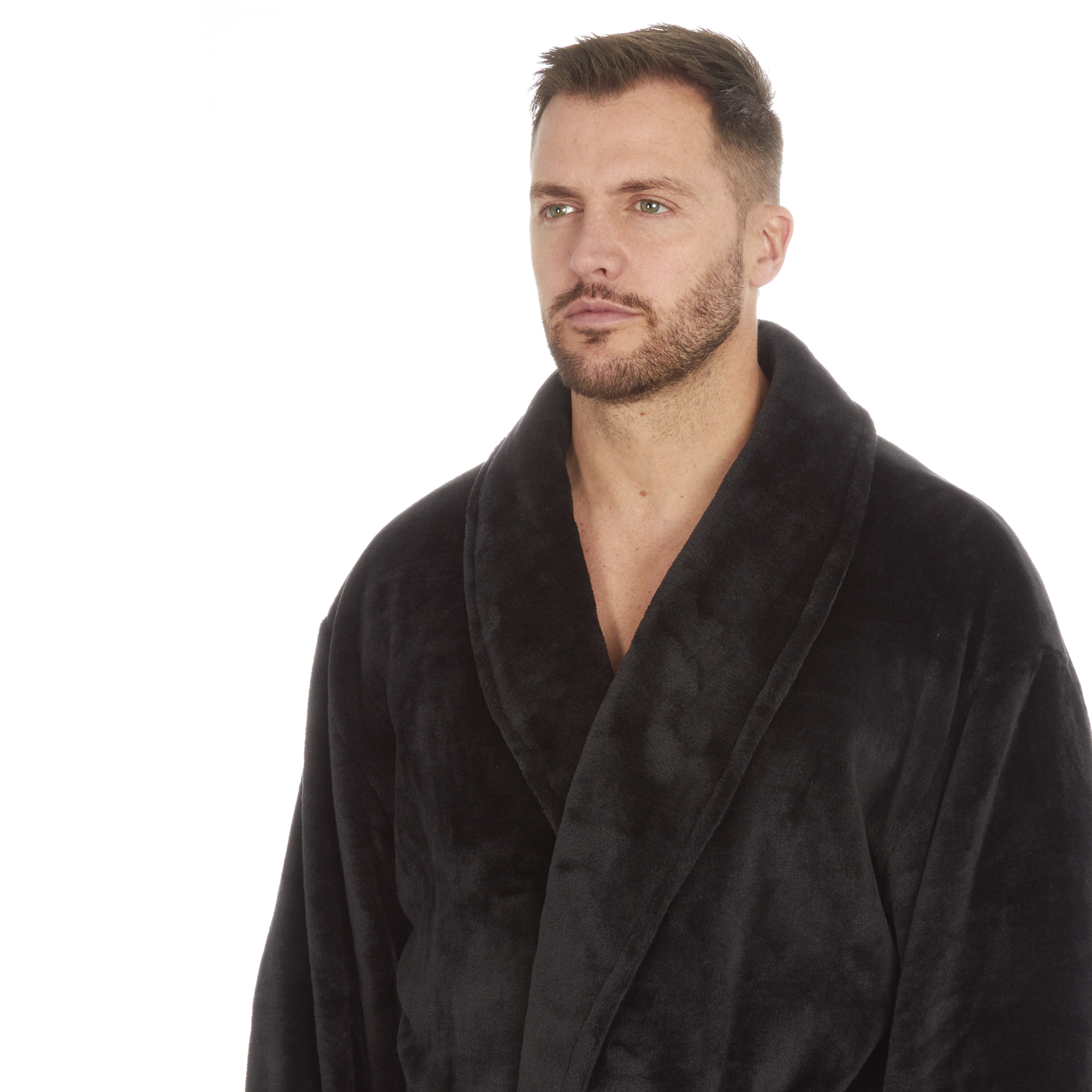 Mens Super Soft Hooded Tartan Checked Bath Robe Dressing Gown with Pockets M-5XL - Picture 58 of 172