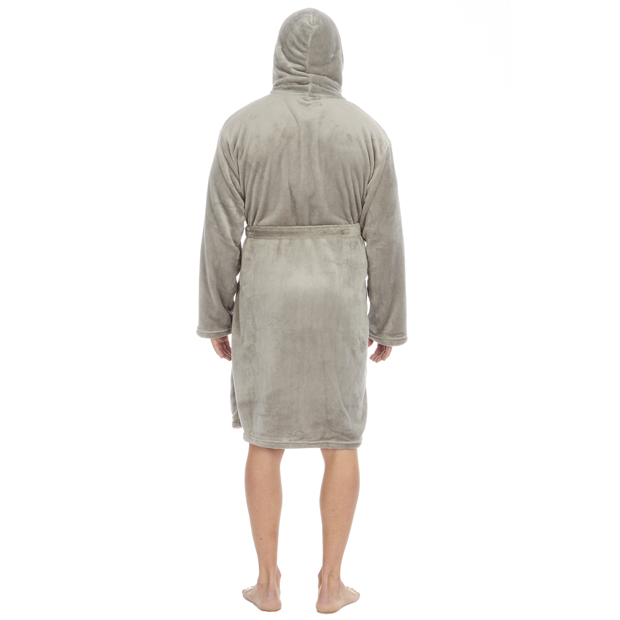 Mens Super Soft Hooded Tartan Checked Bath Robe Dressing Gown with Pockets M-5XL - Picture 99 of 172