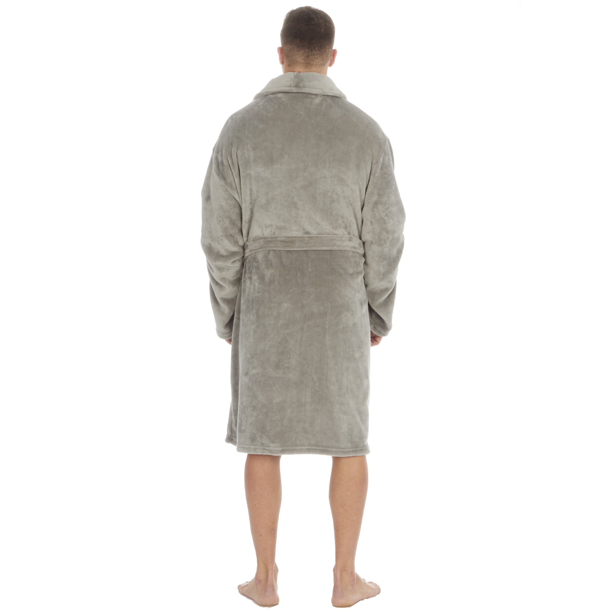 Mens Super Soft Hooded Tartan Checked Bath Robe Dressing Gown with Pockets M-5XL - Picture 38 of 172