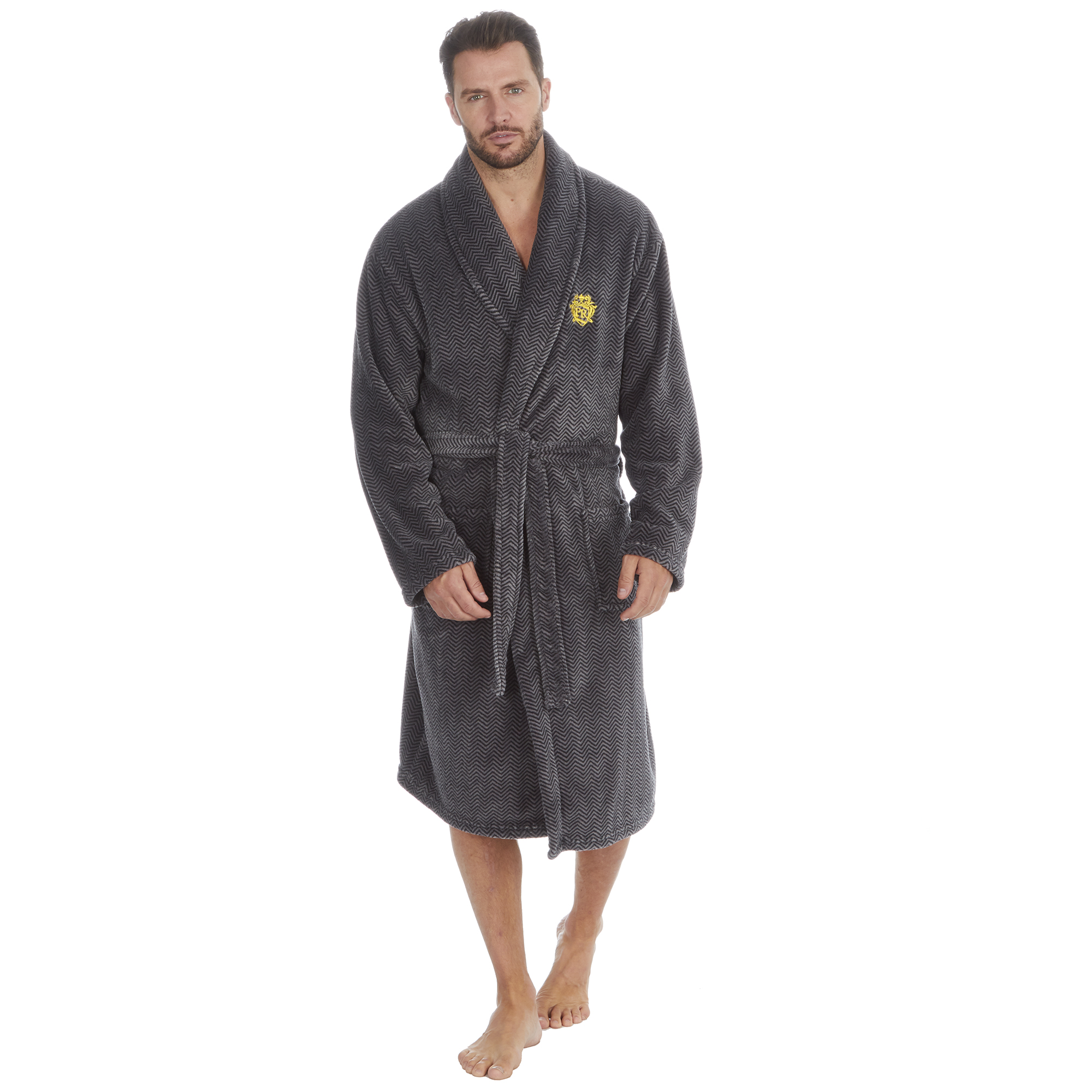 Mens Super Soft Hooded Tartan Checked Bath Robe Dressing Gown with Pockets M-5XL - Picture 80 of 172