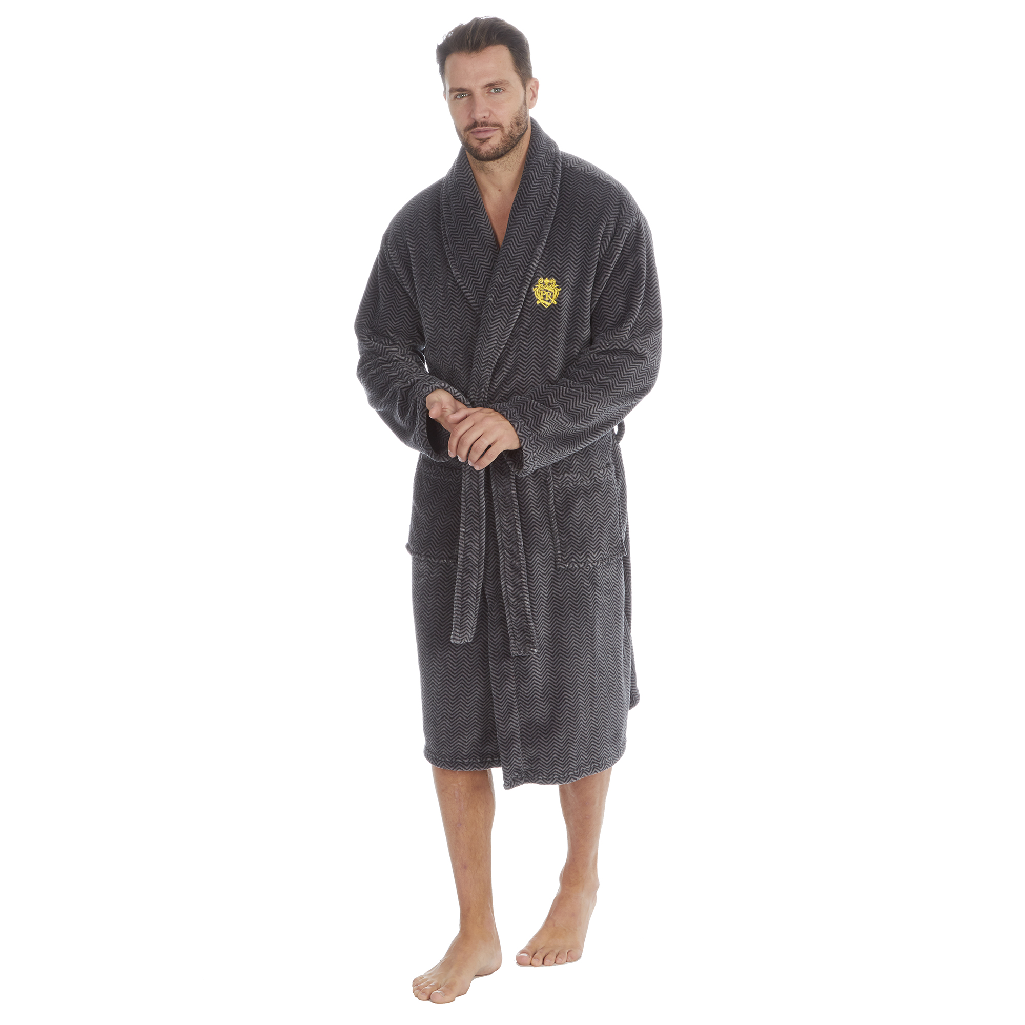 Mens Super Soft Hooded Tartan Checked Bath Robe Dressing Gown with Pockets M-5XL - Picture 77 of 172