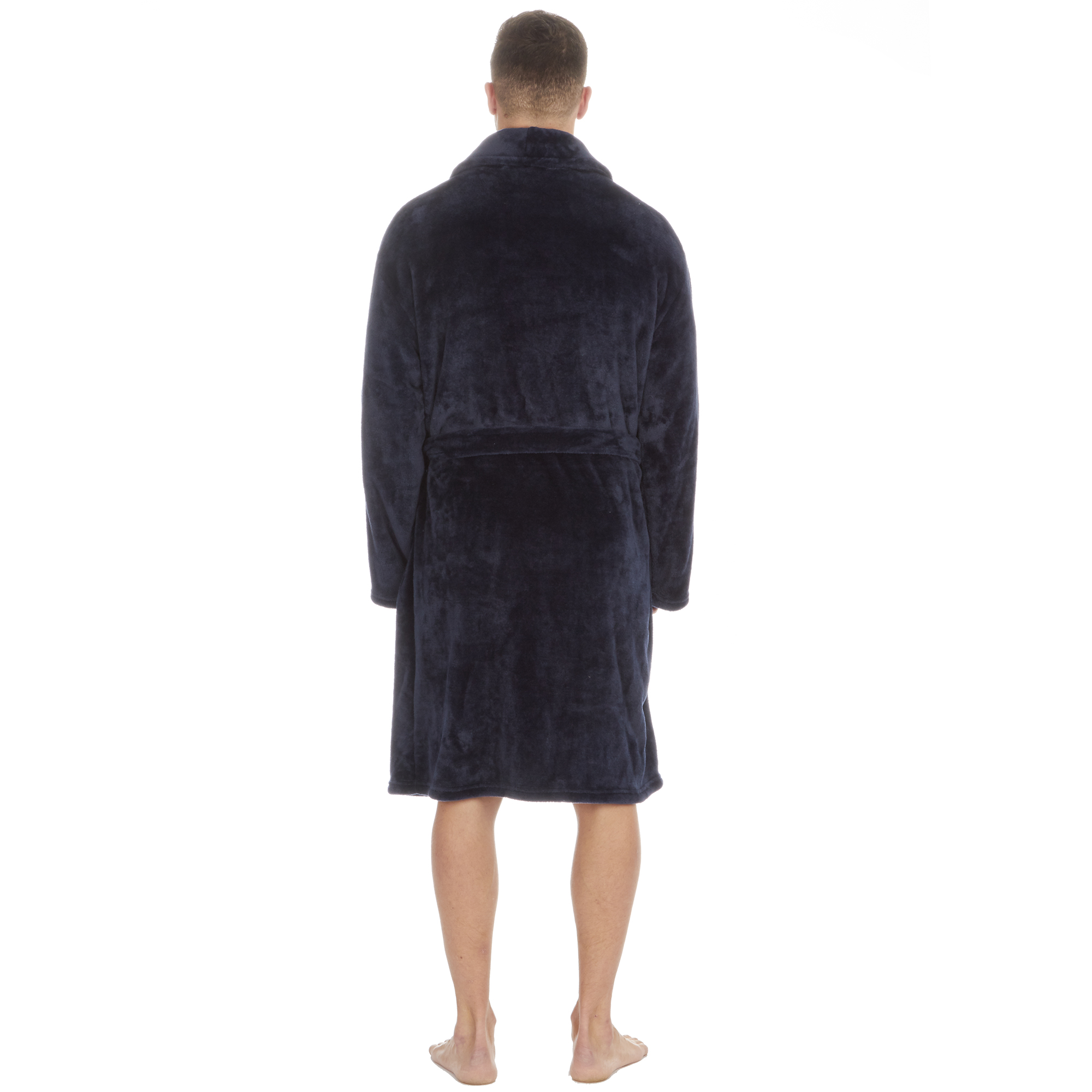 Mens Super Soft Hooded Tartan Checked Bath Robe Dressing Gown with Pockets M-5XL - Picture 119 of 172