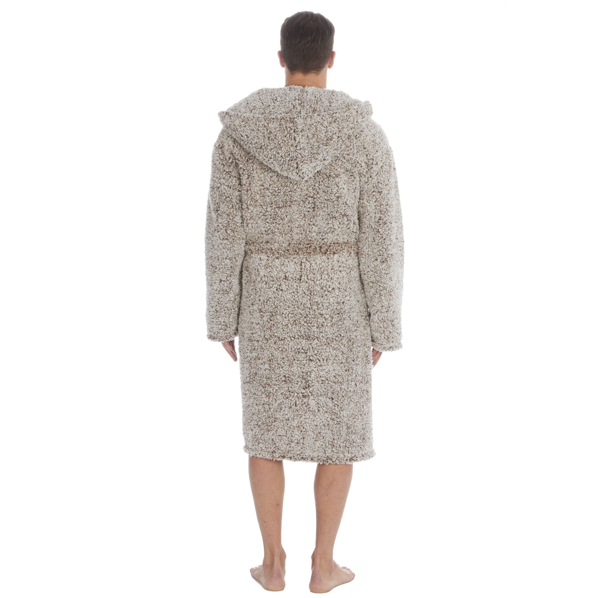 Mens Super Soft Hooded Tartan Checked Bath Robe Dressing Gown with Pockets M-5XL - Picture 73 of 172
