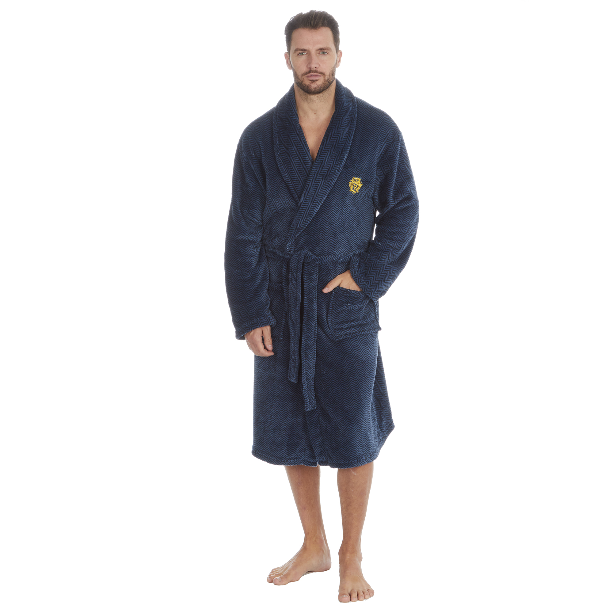 Mens Super Soft Hooded Tartan Checked Bath Robe Dressing Gown with Pockets M-5XL - Picture 102 of 172