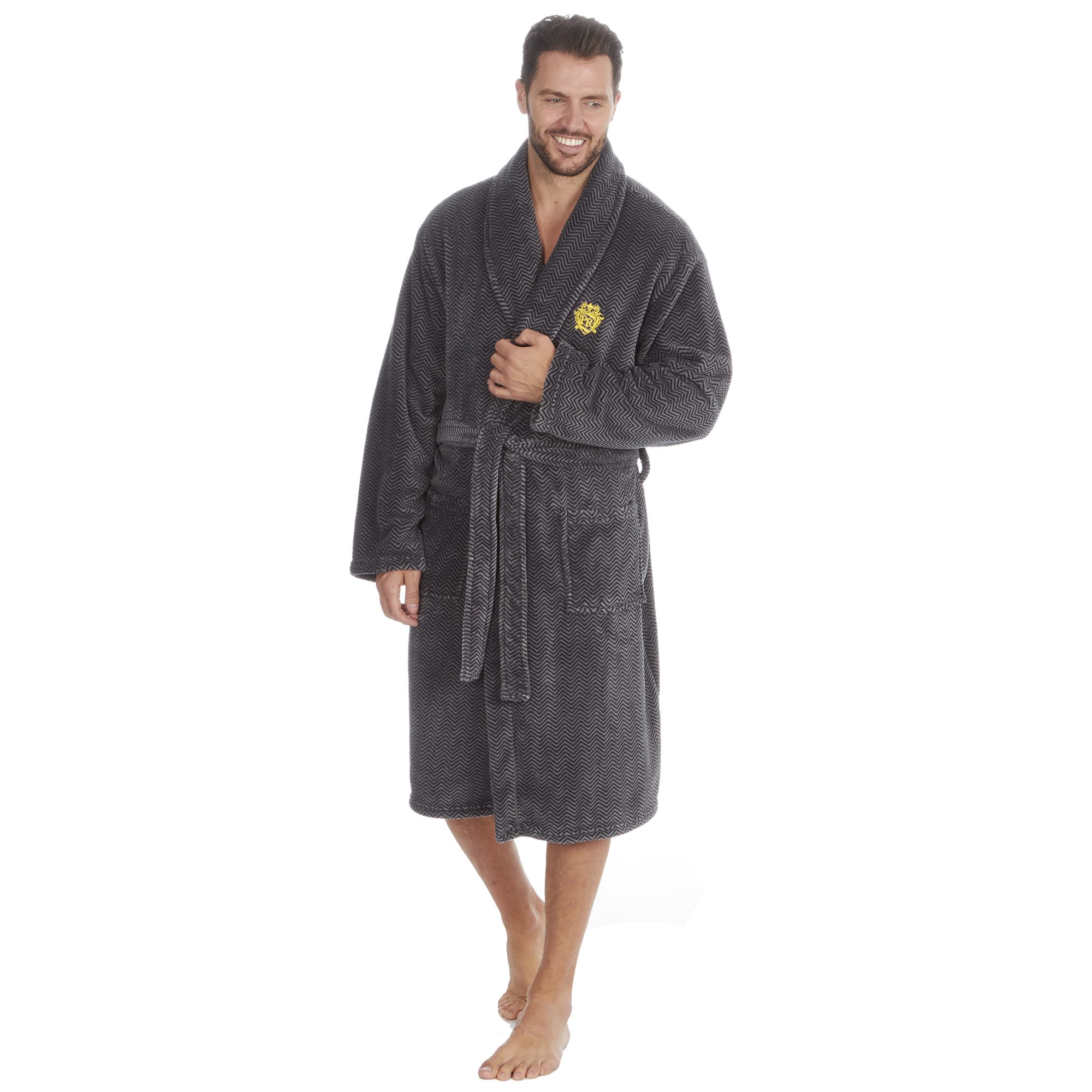 Mens Super Soft Hooded Tartan Checked Bath Robe Dressing Gown with Pockets M-5XL - Picture 78 of 172