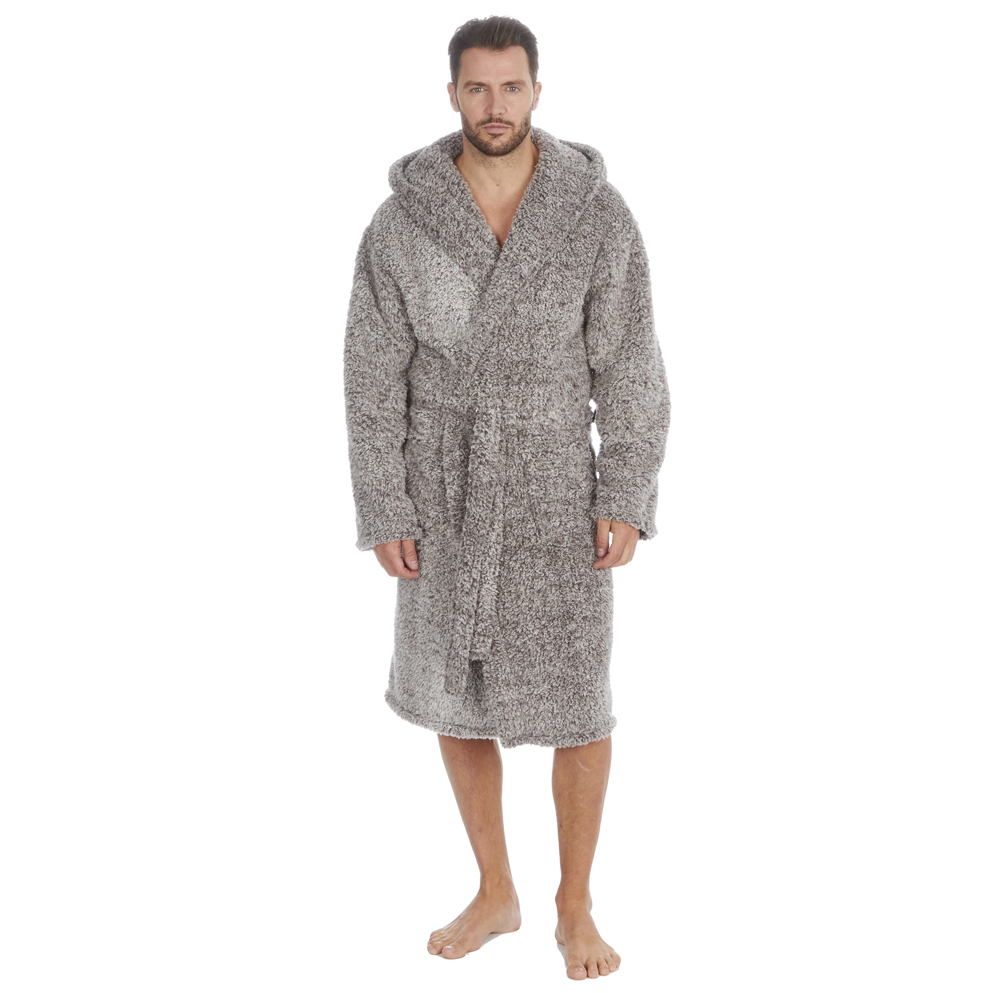 Mens Super Soft Hooded Tartan Checked Bath Robe Dressing Gown with Pockets M-5XL - Picture 167 of 172