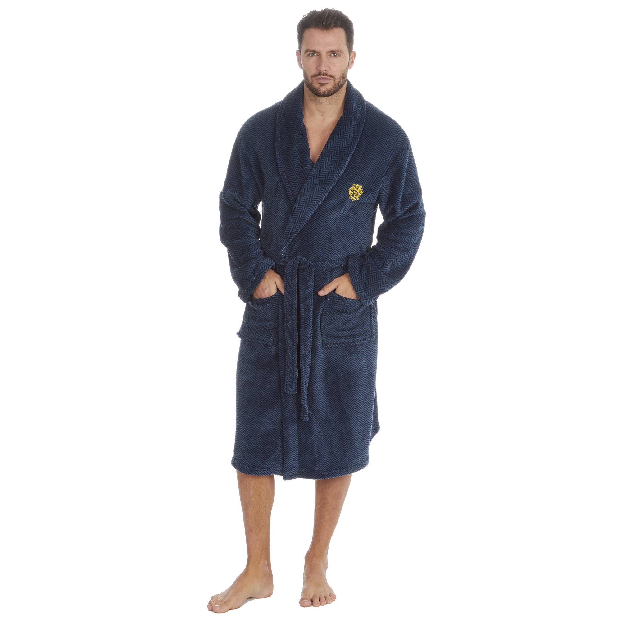 Mens Super Soft Hooded Tartan Checked Bath Robe Dressing Gown with Pockets M-5XL - Picture 106 of 172