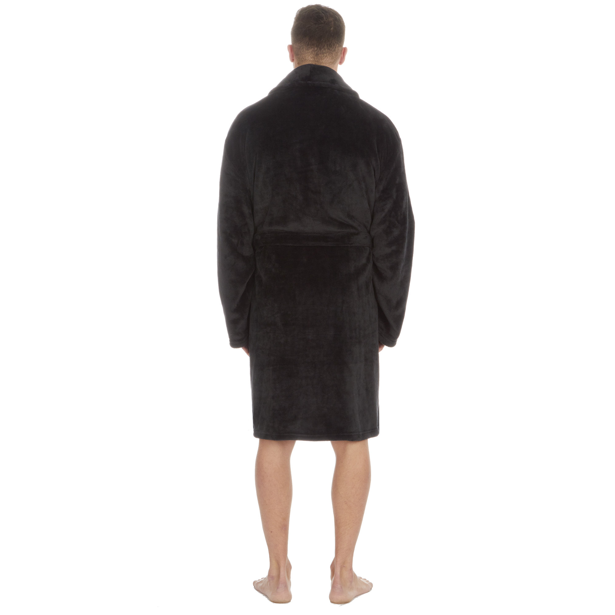 Mens Super Soft Hooded Tartan Checked Bath Robe Dressing Gown with Pockets M-5XL - Picture 59 of 172