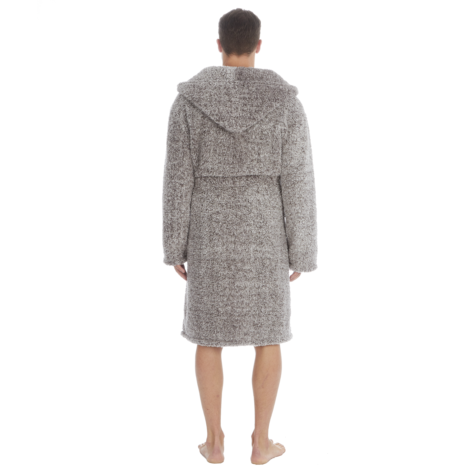 Mens Super Soft Hooded Tartan Checked Bath Robe Dressing Gown with Pockets M-5XL - Picture 171 of 172