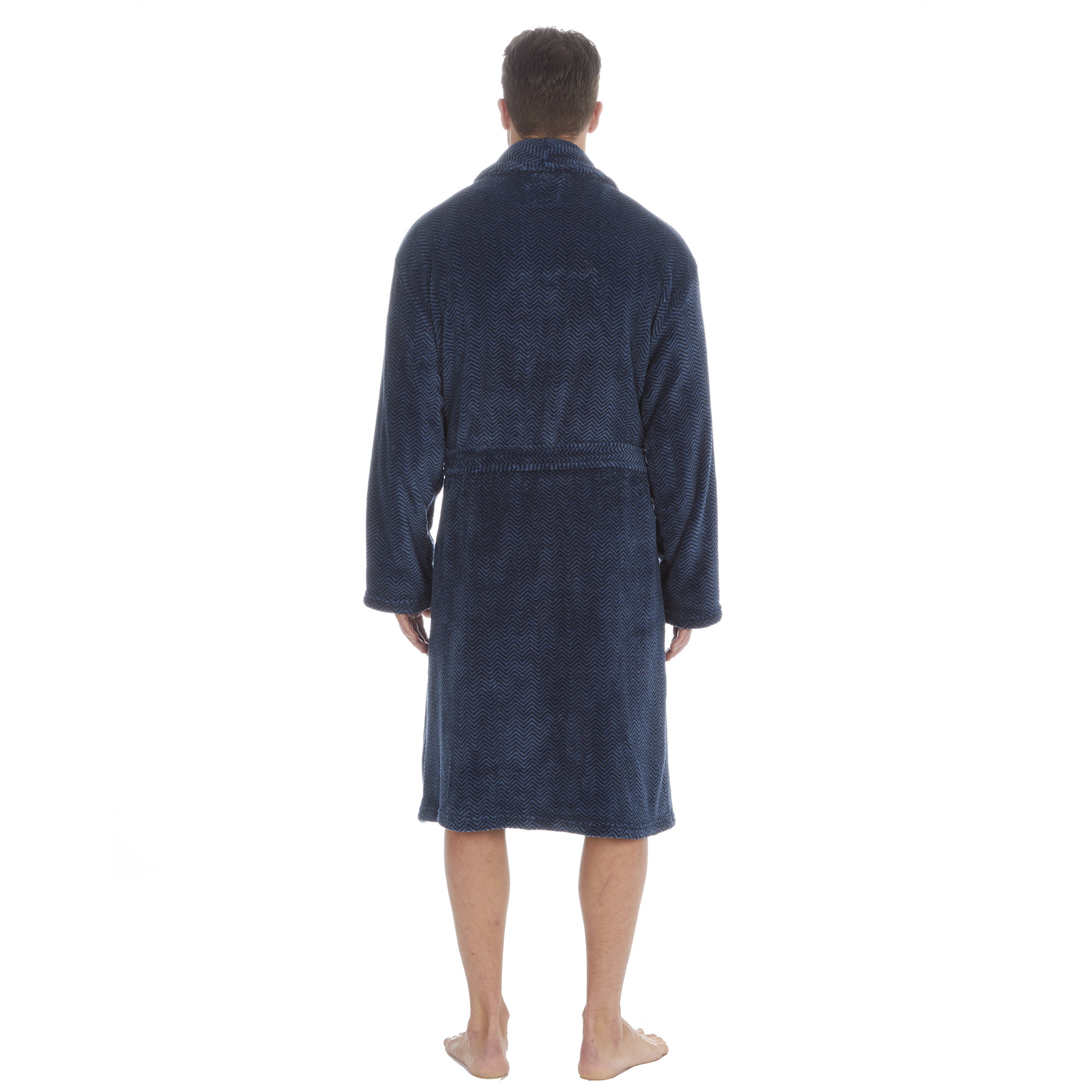 Mens Super Soft Hooded Tartan Checked Bath Robe Dressing Gown with Pockets M-5XL - Picture 107 of 172