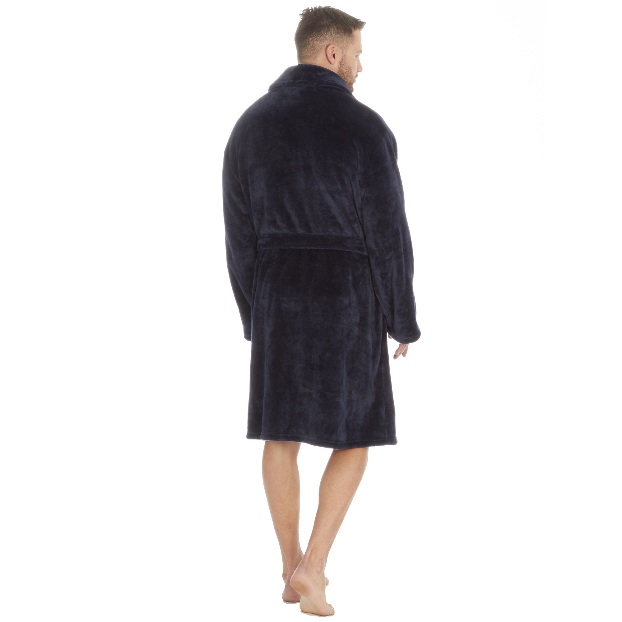 Mens Super Soft Hooded Tartan Checked Bath Robe Dressing Gown with Pockets M-5XL - Picture 120 of 172