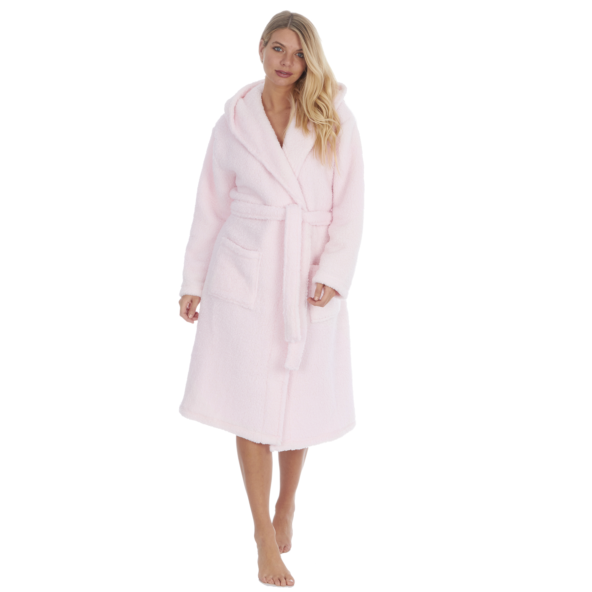 Ladies Womens Luxury Dressing Gown Bath Robe Hooded with Pockets Warm Winter UK eBay