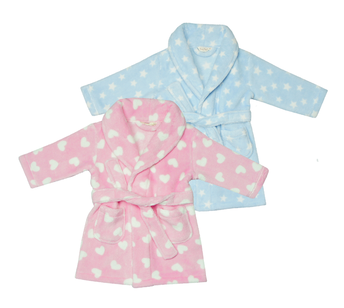 Babytown Baby Girls Velvety Soft Hooded Dressing Gown Pink