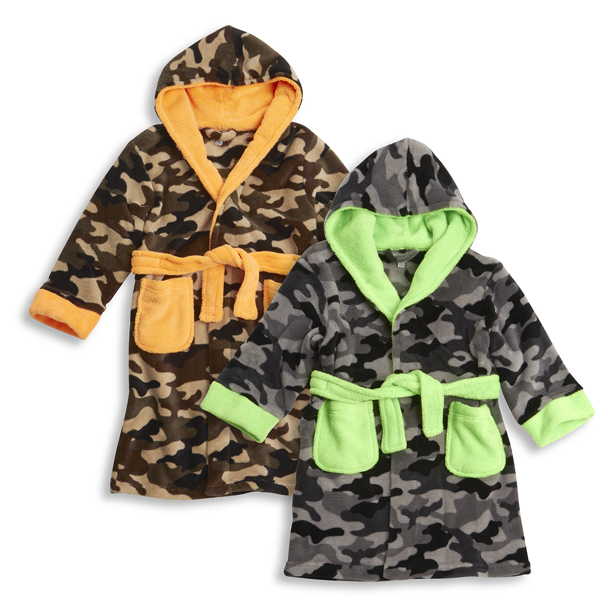 MiniKidz Childrens Dinosaur Camo Print Fleece Dressing Gown