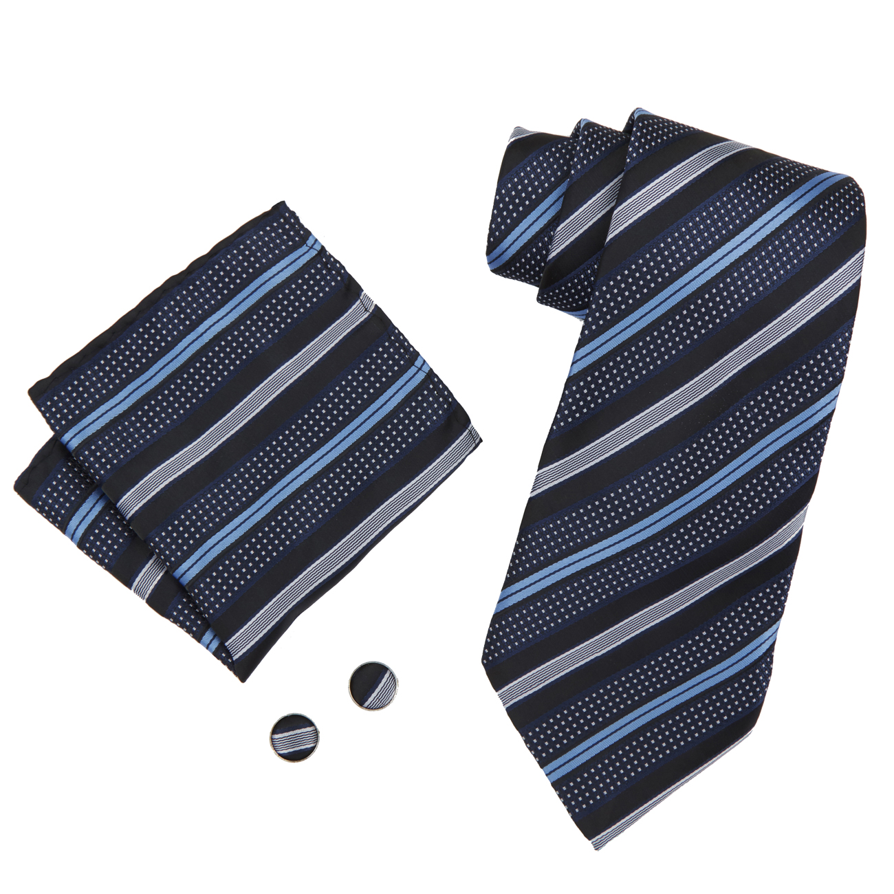 Mens Tie Handkerchief Cufflink Set Hanky Formal Business Office Wedding