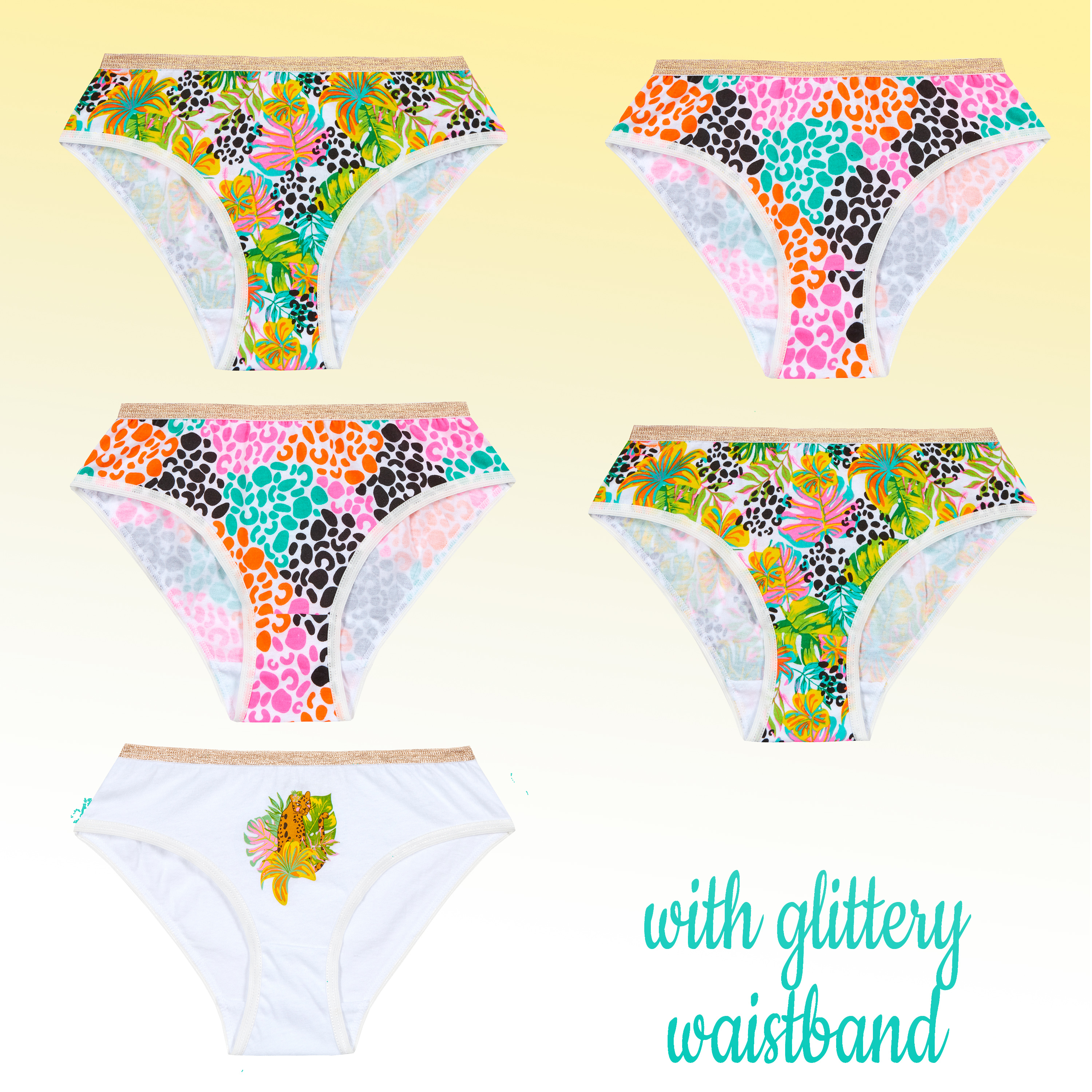 Girls Briefs 5 Pairs Underwear 100% Cotton Pants Rainbow Knickers Underpants Set - Picture 54 of 55