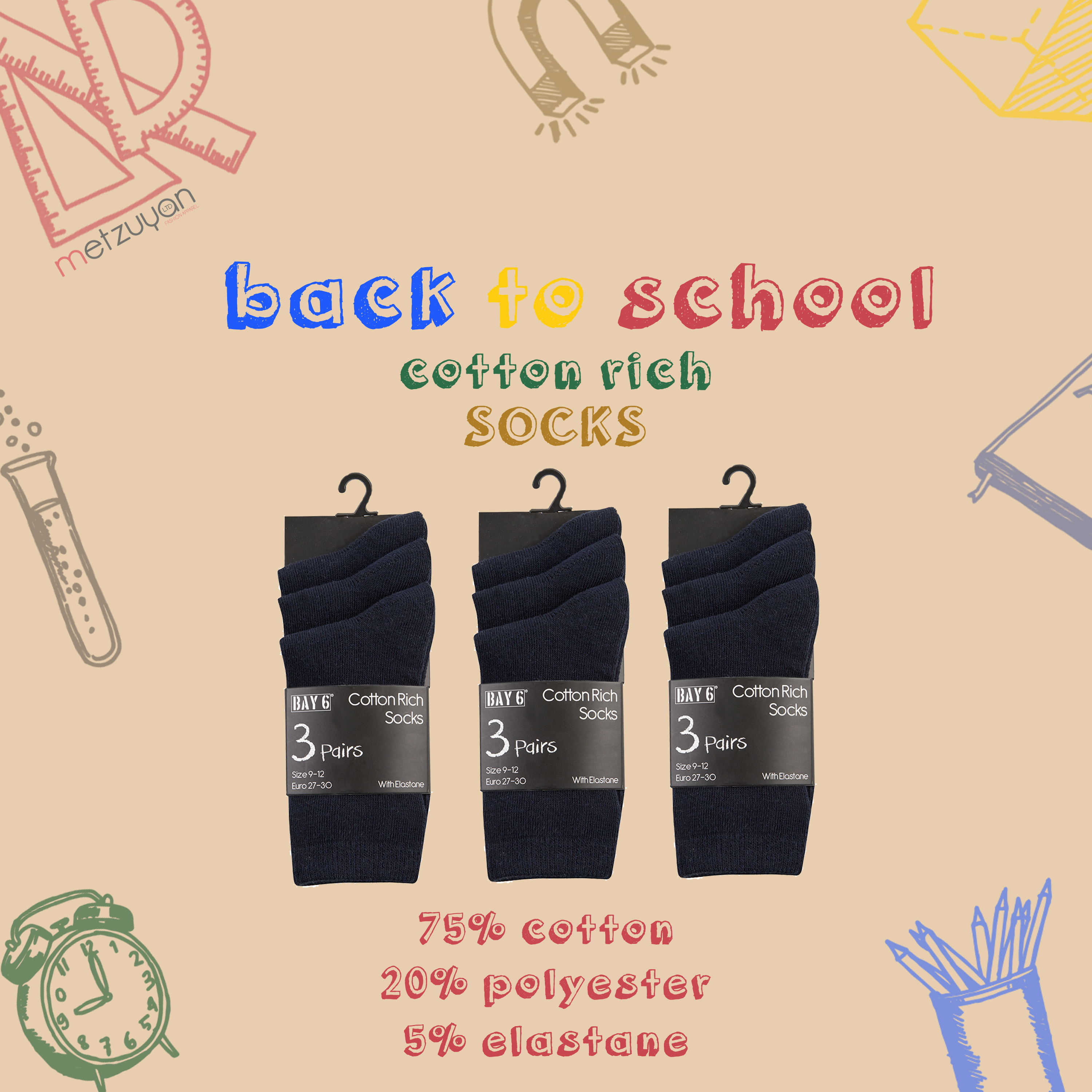 9 o 12 pares de calcetines escolares ricos en algodón para niños niños niños niñas uniforme liso Reino Unido - Imagen 11 de 17