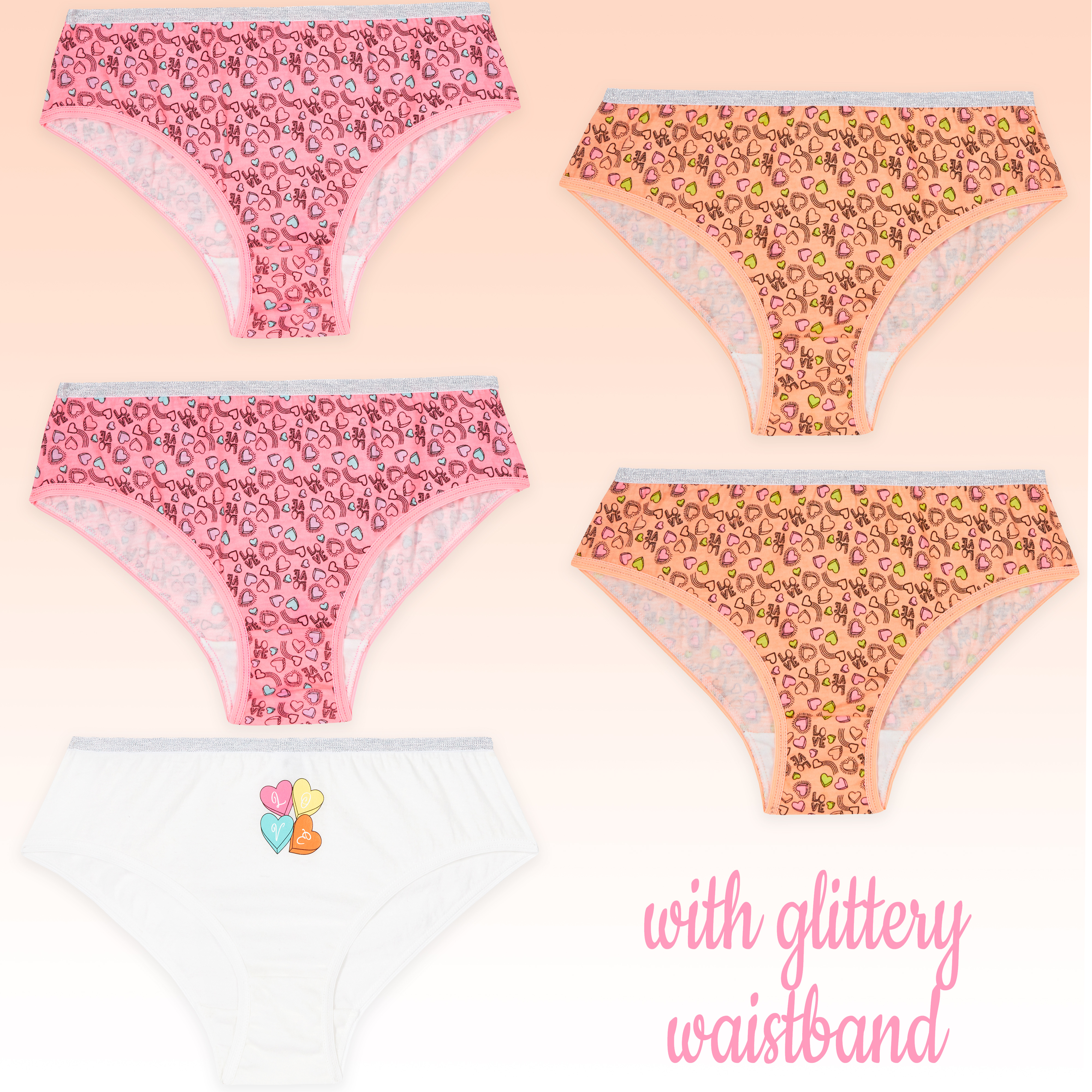 Girls Briefs 5 Pairs Underwear 100% Cotton Pants Rainbow Knickers Underpants Set - Picture 18 of 55